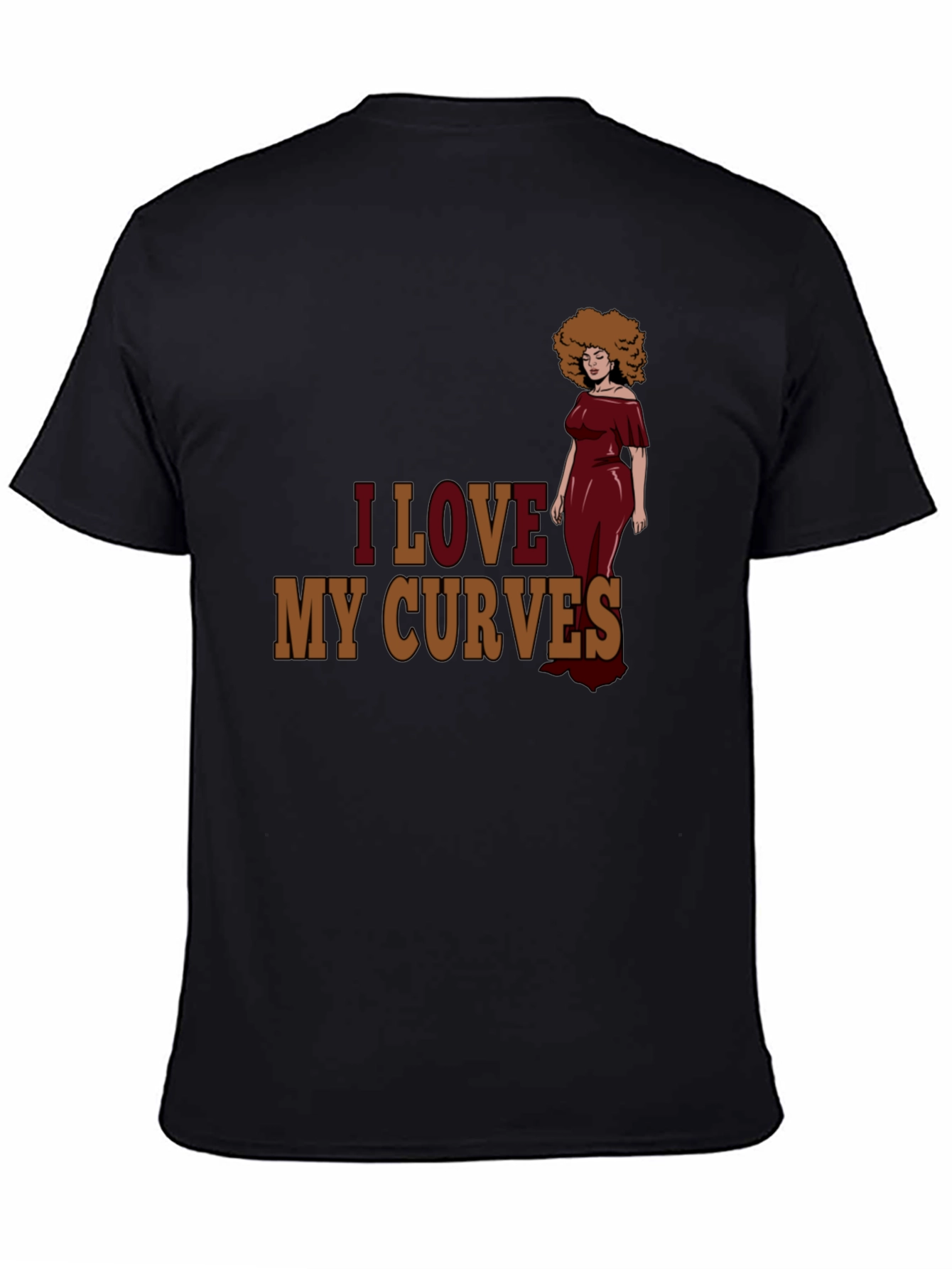 I Love My Curves Graphic T-Shirt - Black
