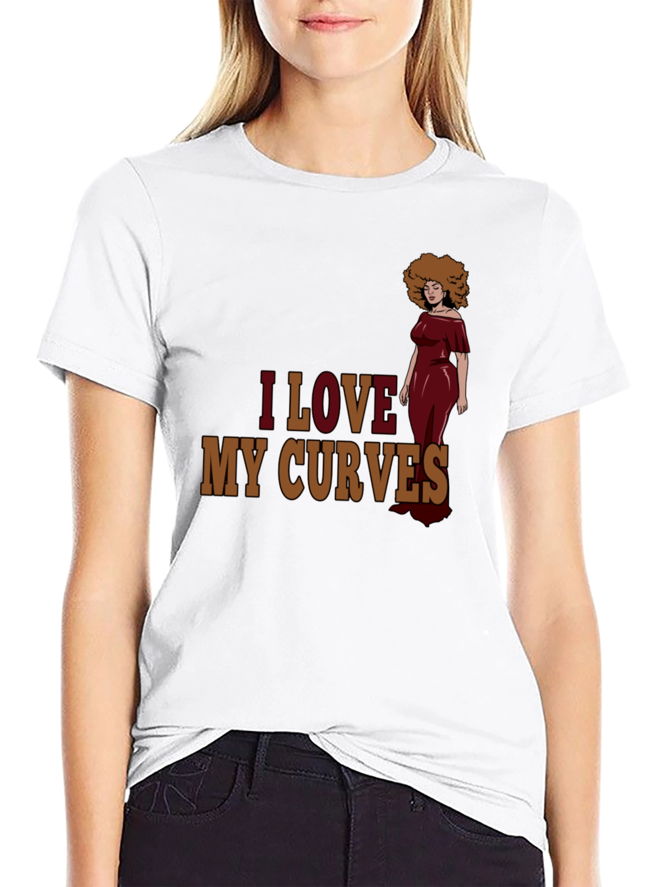 I Love My Curves Graphic T-Shirt - Black