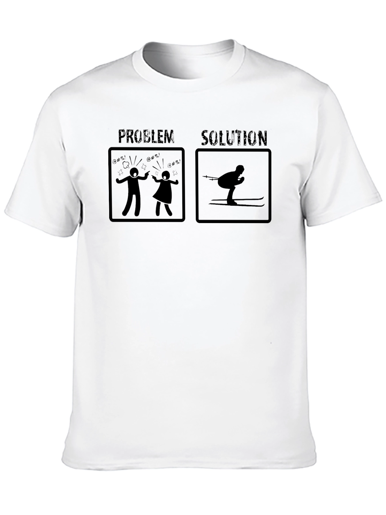 Problem Solution Skiing T-Shirt Funny Ski Gift