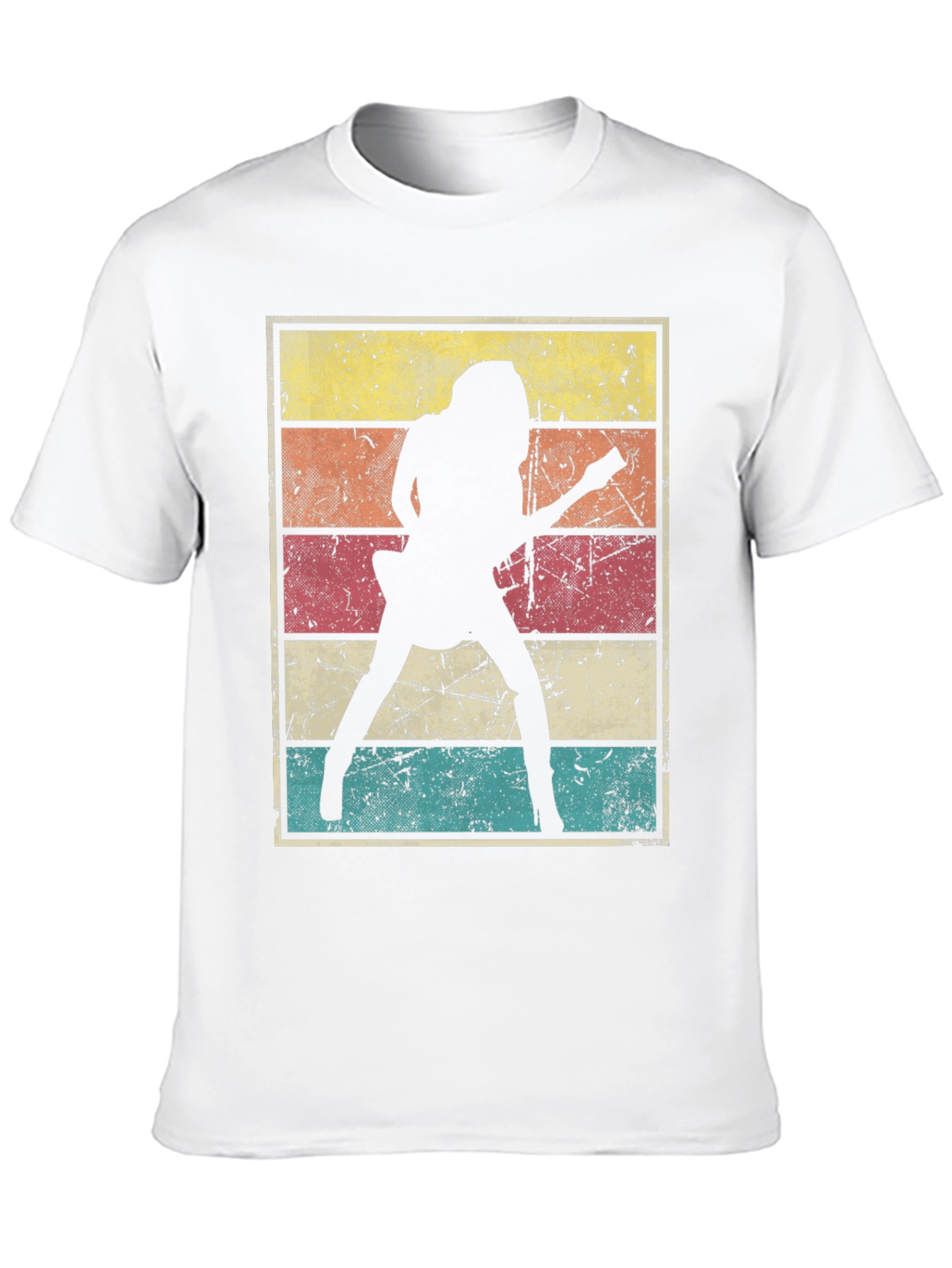 Retro Guitarist Graphic T-Shirt - Black