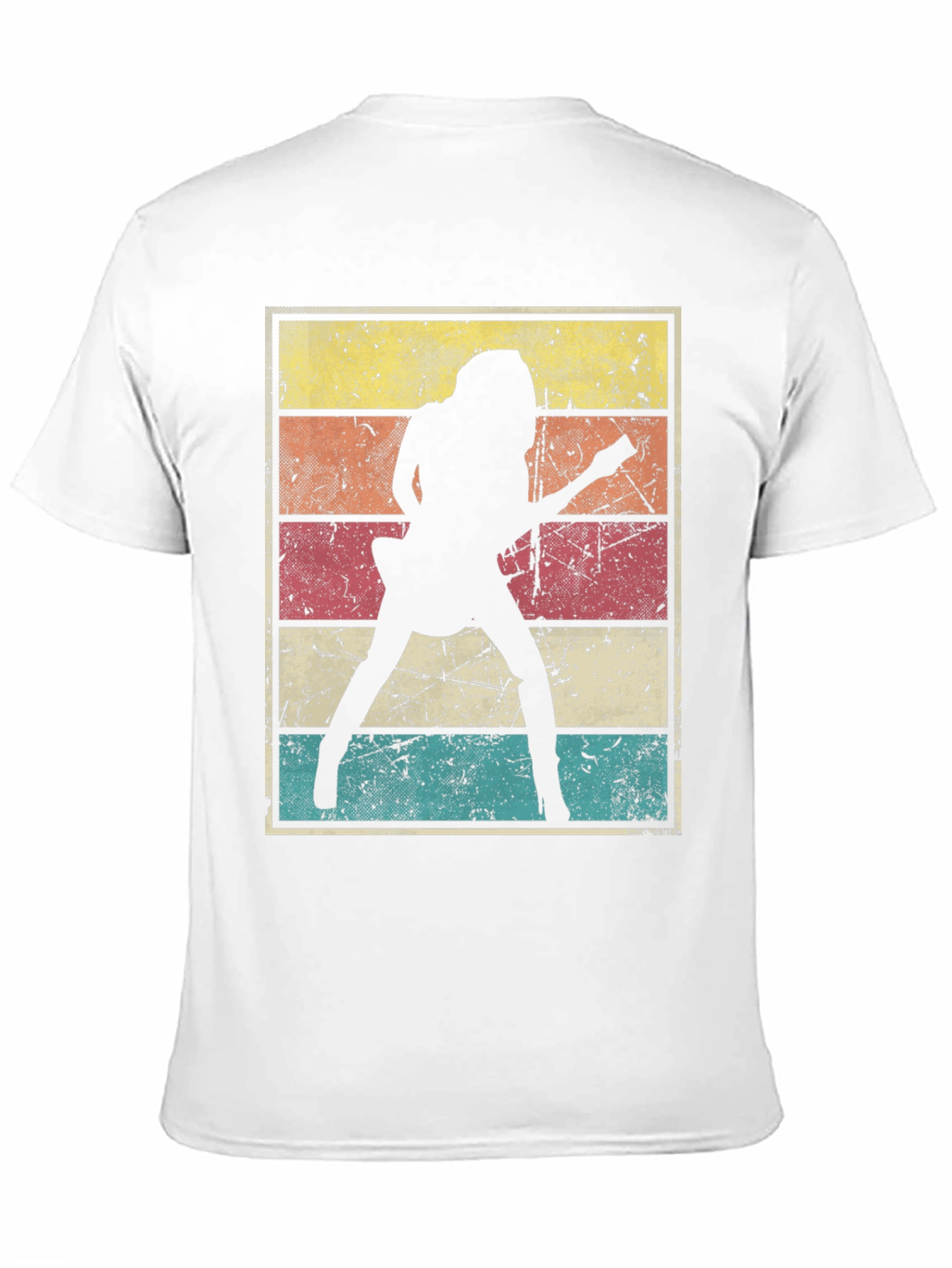Retro Guitarist Graphic T-Shirt - Black