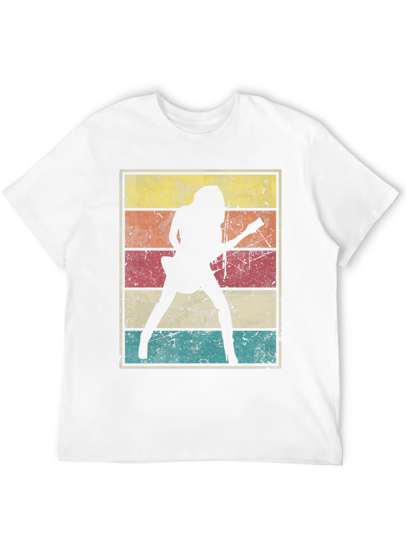 Retro Guitarist Graphic T-Shirt - Black