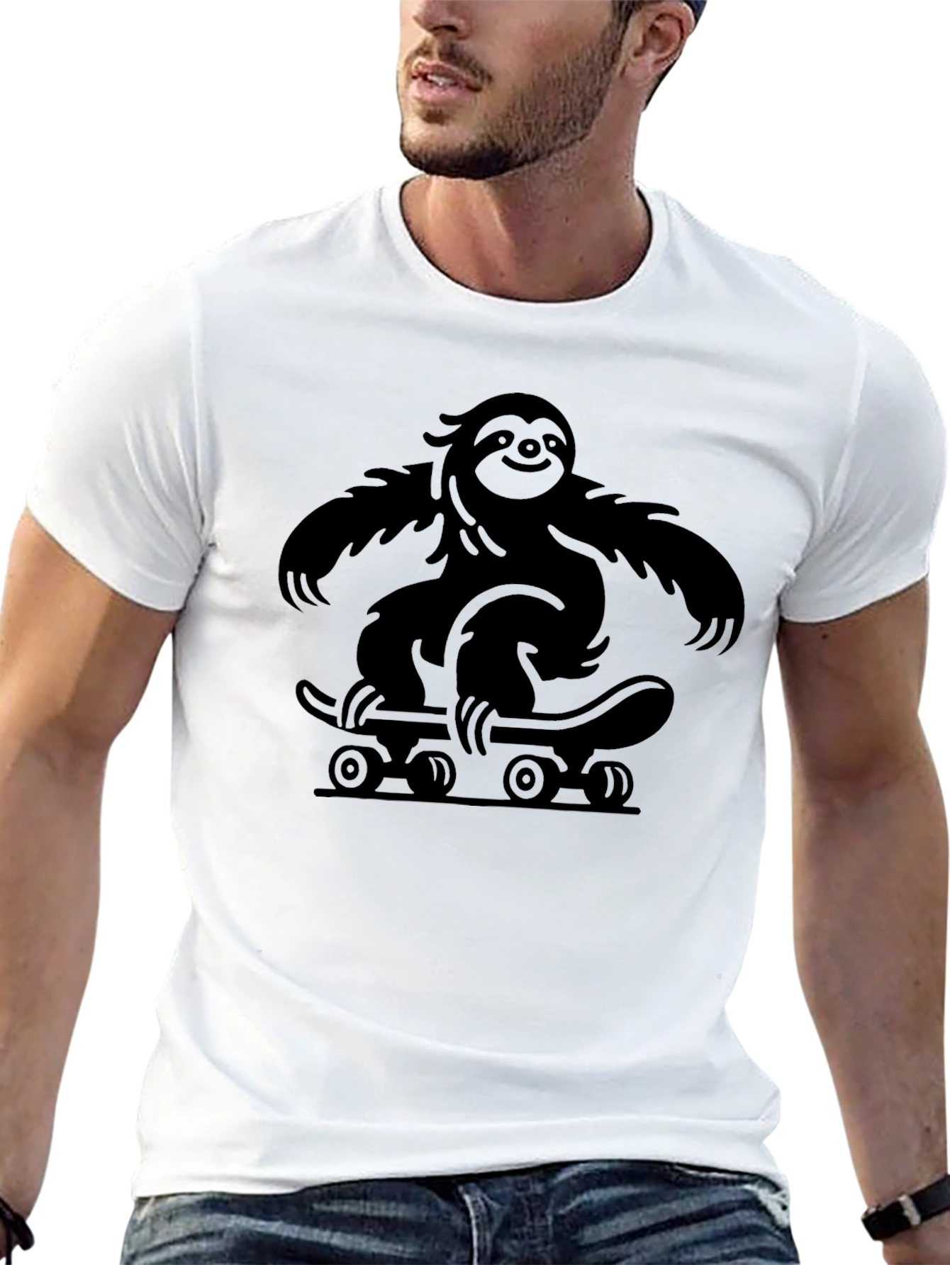 Sloth Skateboard T-Shirt - Cool Graphic Tee