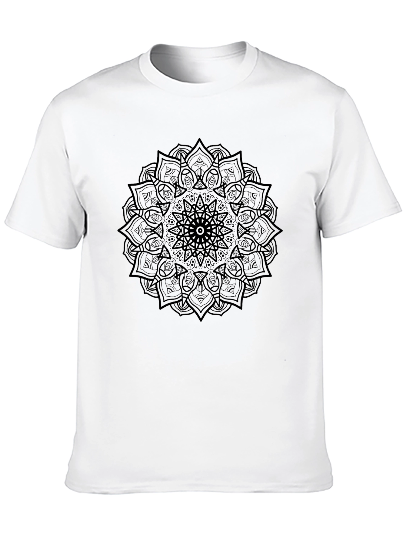 Mandala Graphic Tee - Black Cotton T-Shirt