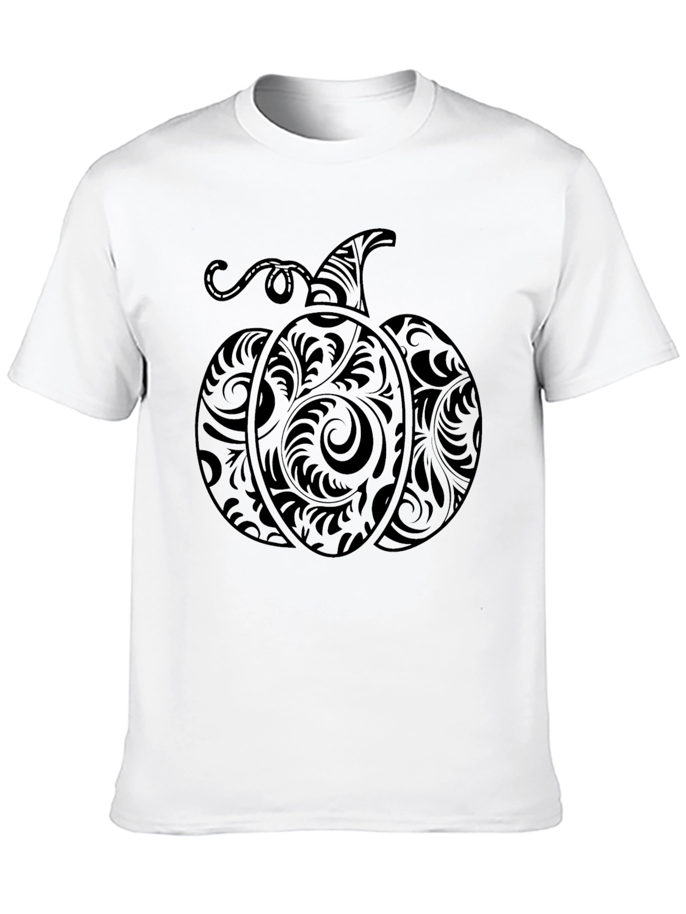 Mens Black Pumpkin Graphic T-Shirt