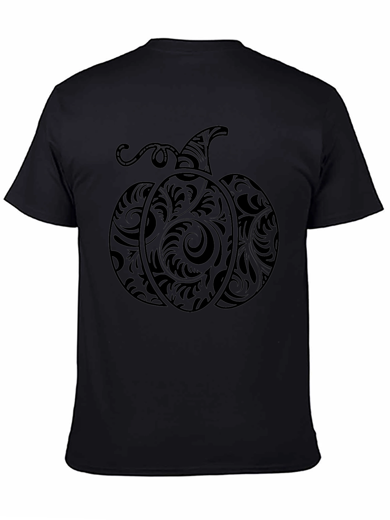 Mens Black Pumpkin Graphic T-Shirt