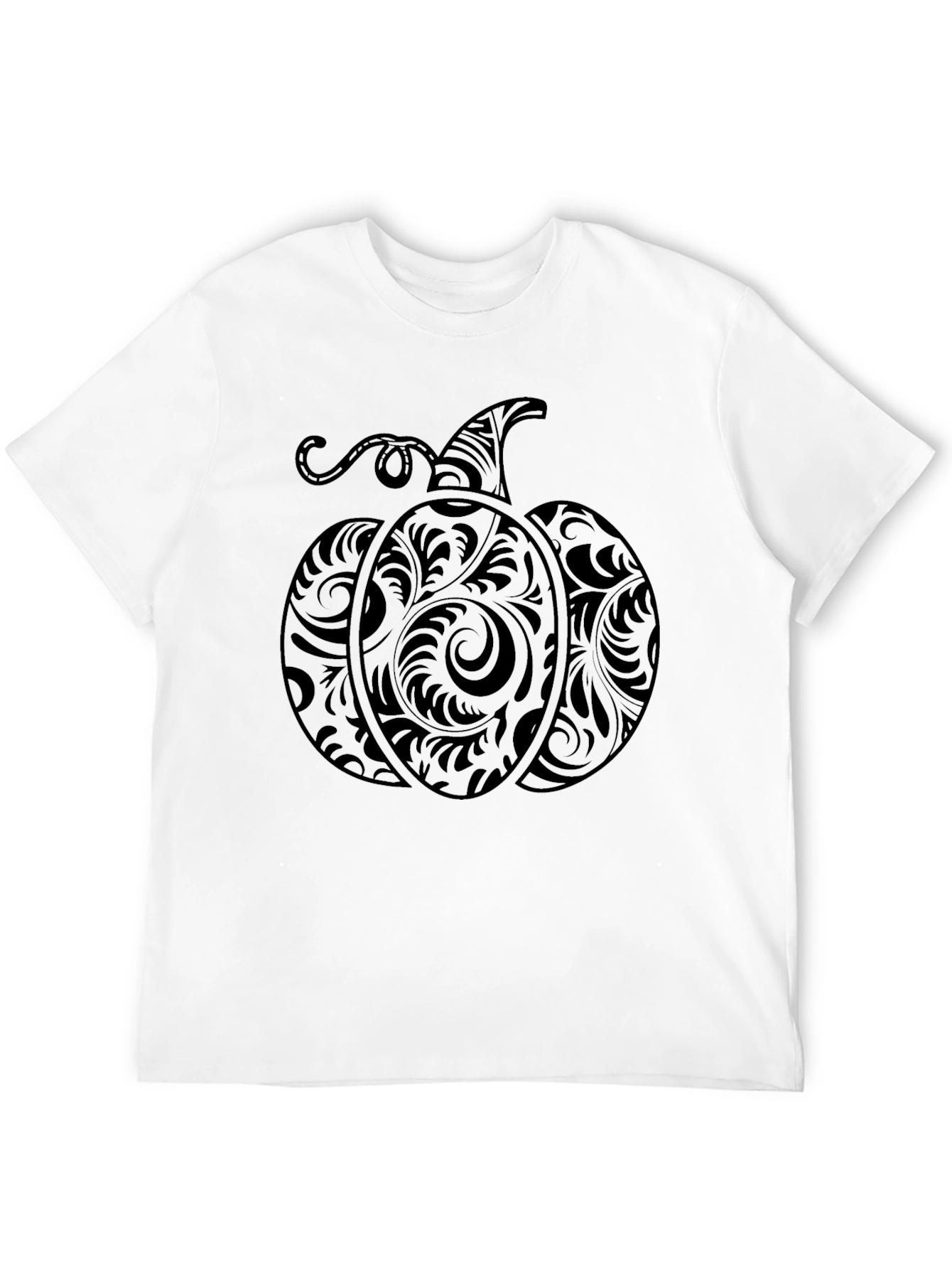 Mens Black Pumpkin Graphic T-Shirt