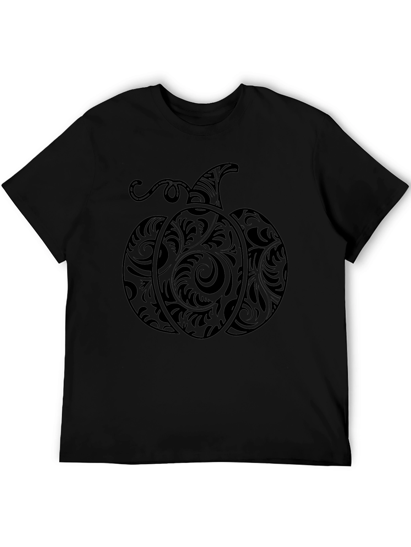 Mens Black Pumpkin Graphic T-Shirt