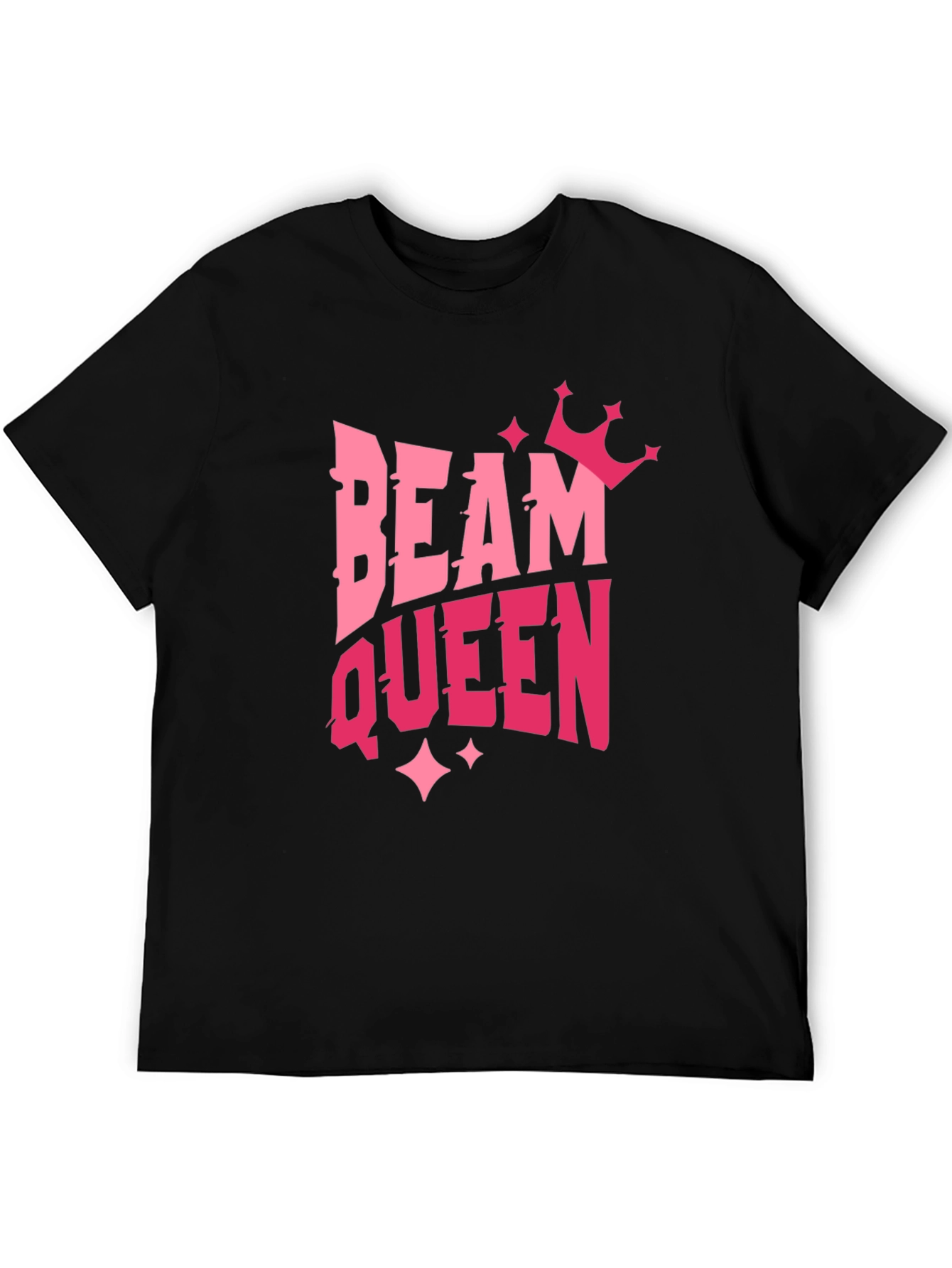 Beam Queen Graphic T-Shirt - Pink Design on Black