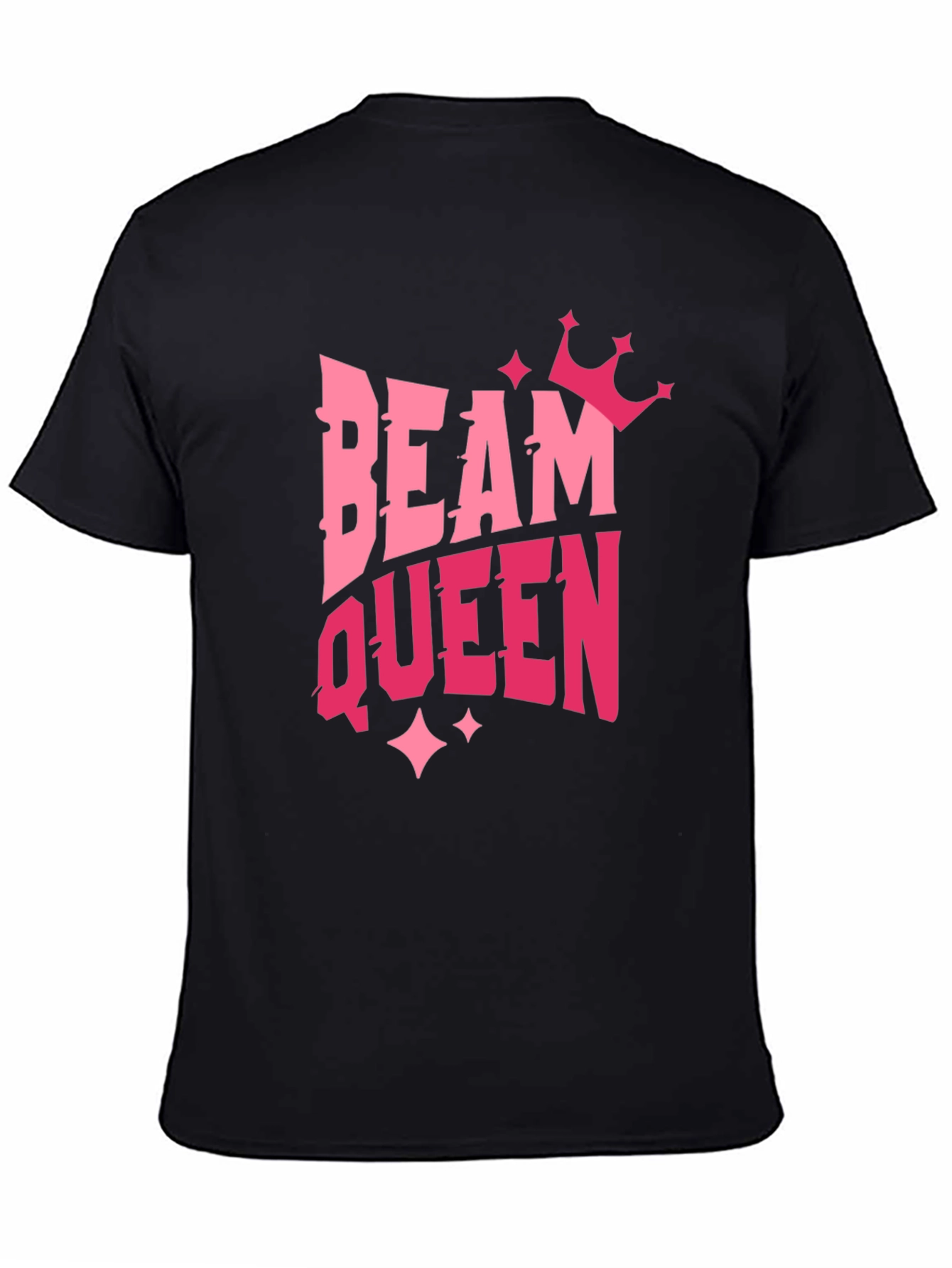 Beam Queen Graphic T-Shirt - Pink Design on Black