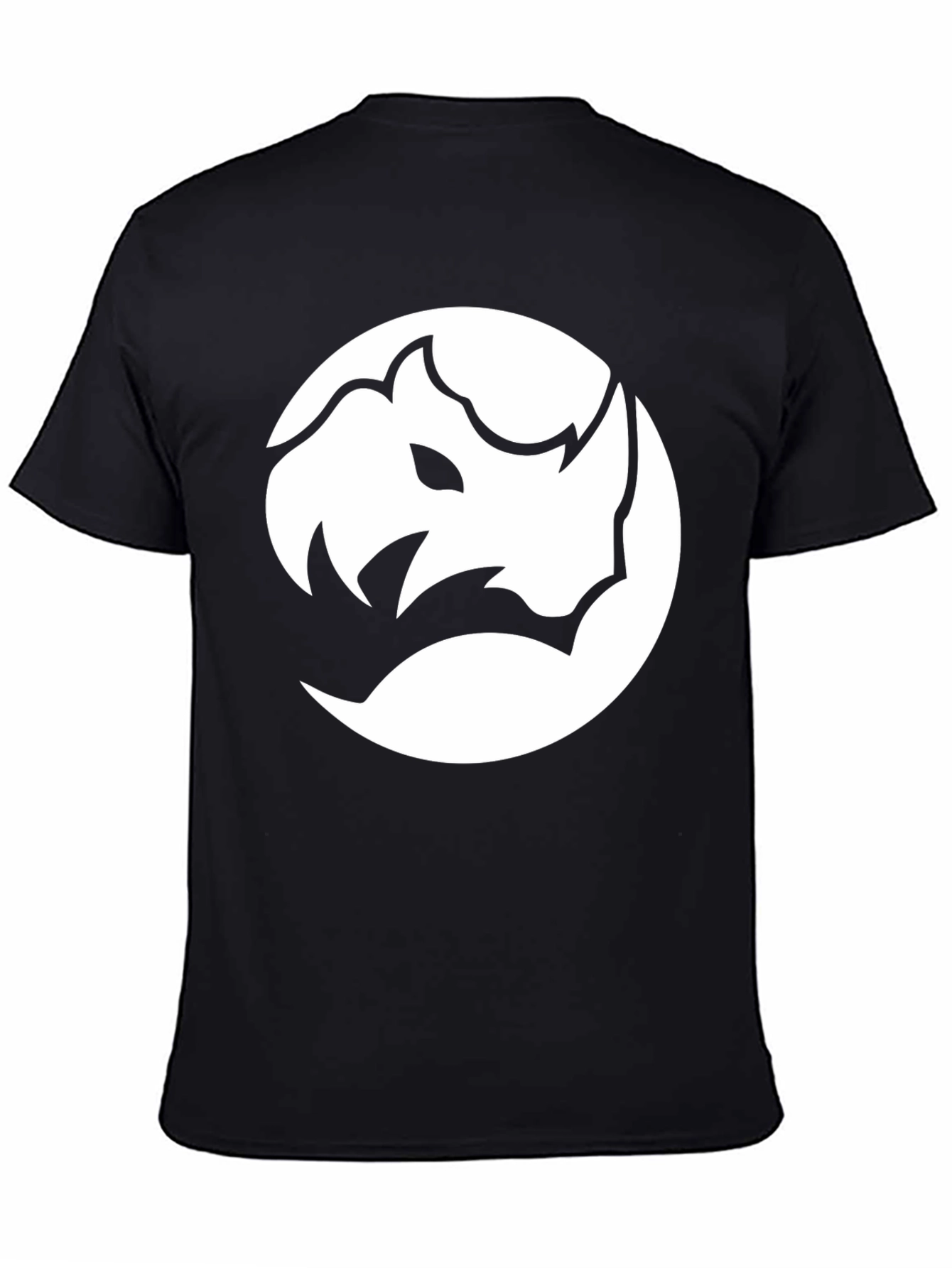 Rhino Graphic Tee - Modern Black Crew Neck Shirt