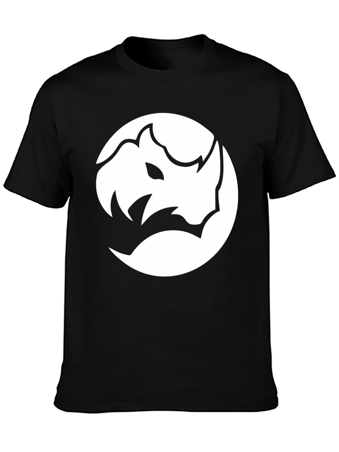 Rhino Graphic Tee - Modern Black Crew Neck Shirt