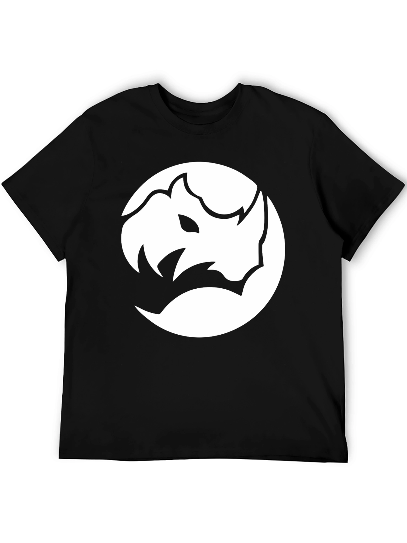 Rhino Graphic Tee - Modern Black Crew Neck Shirt