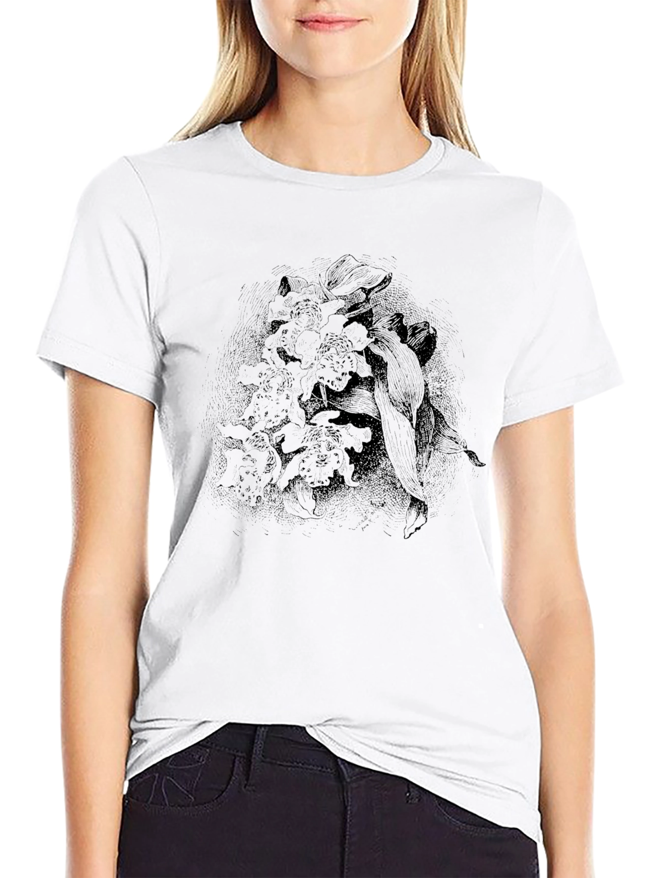 Mens Black Graphic Print Tee