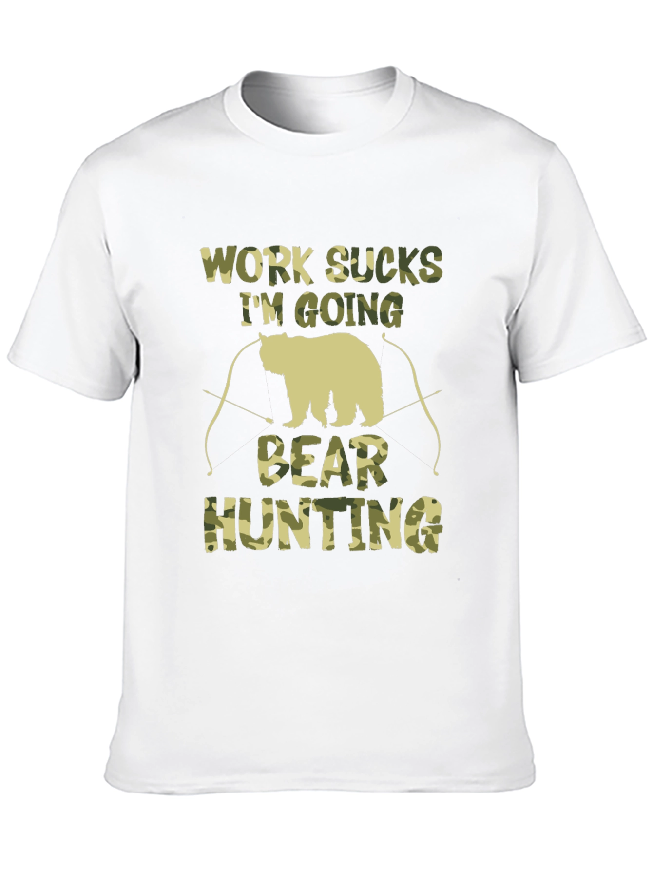 Work Sucks Bear Hunting Camo T-Shirt