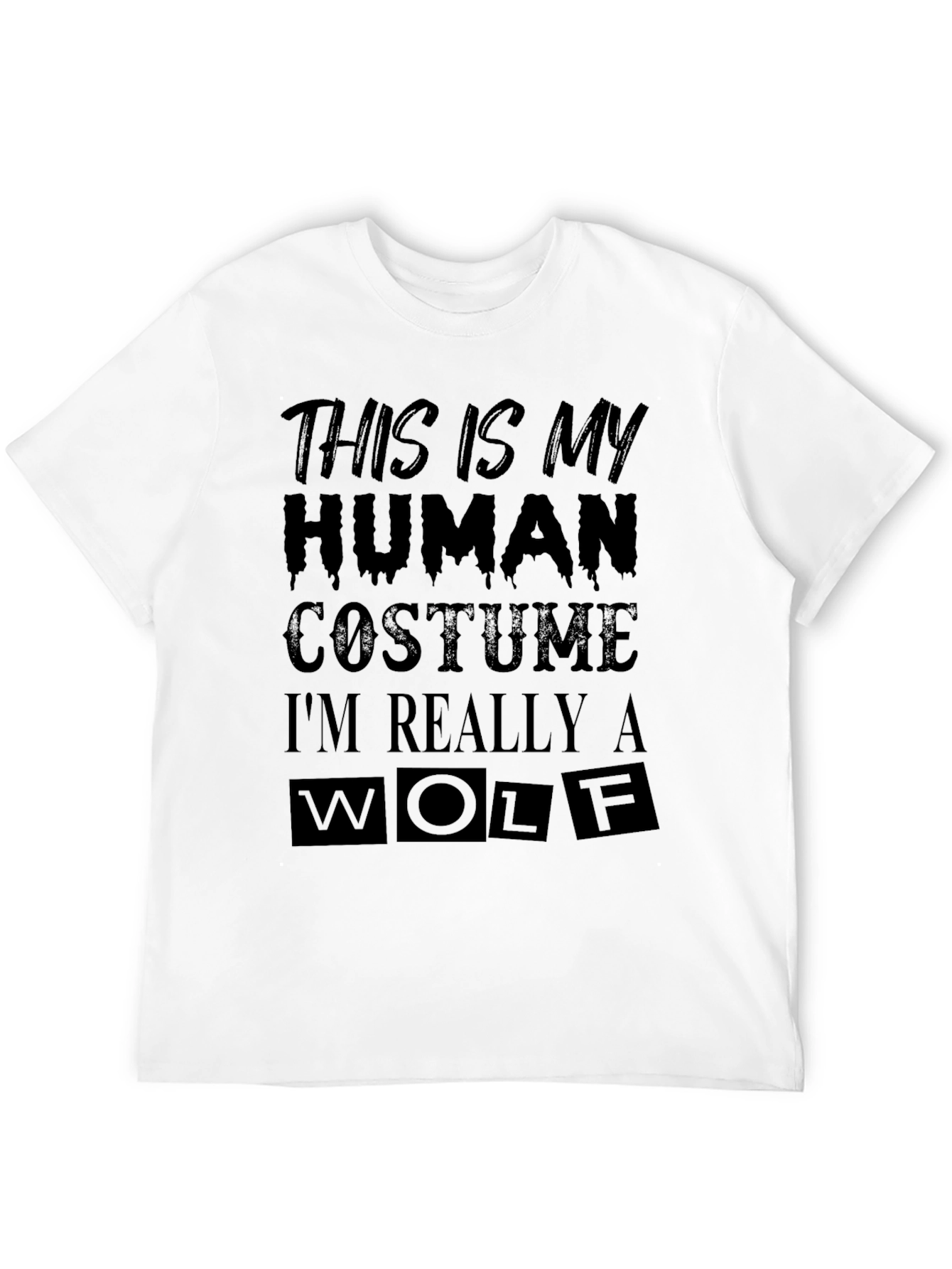 Funny Halloween Wolf Costume Graphic T-Shirt