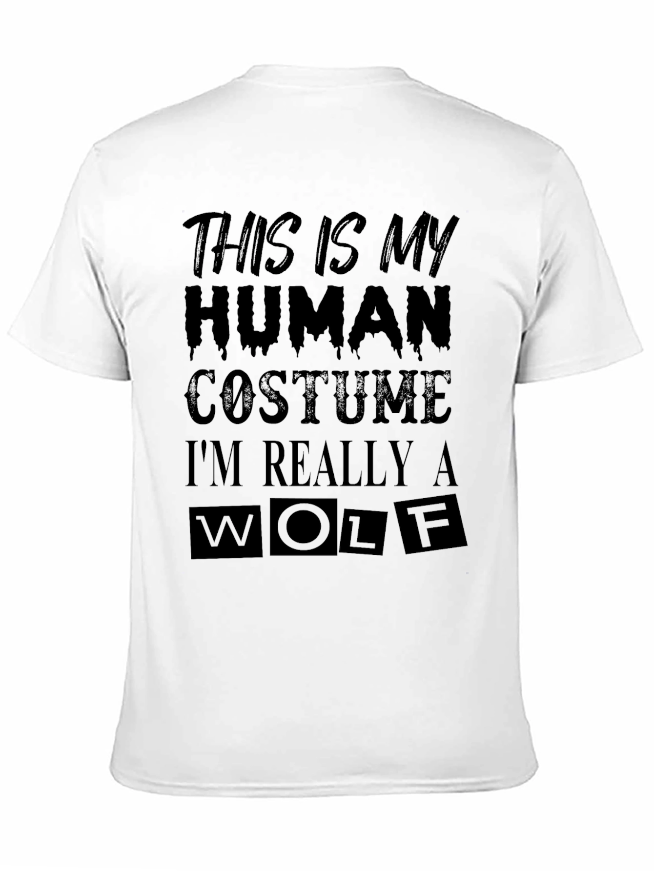 Funny Halloween Wolf Costume Graphic T-Shirt