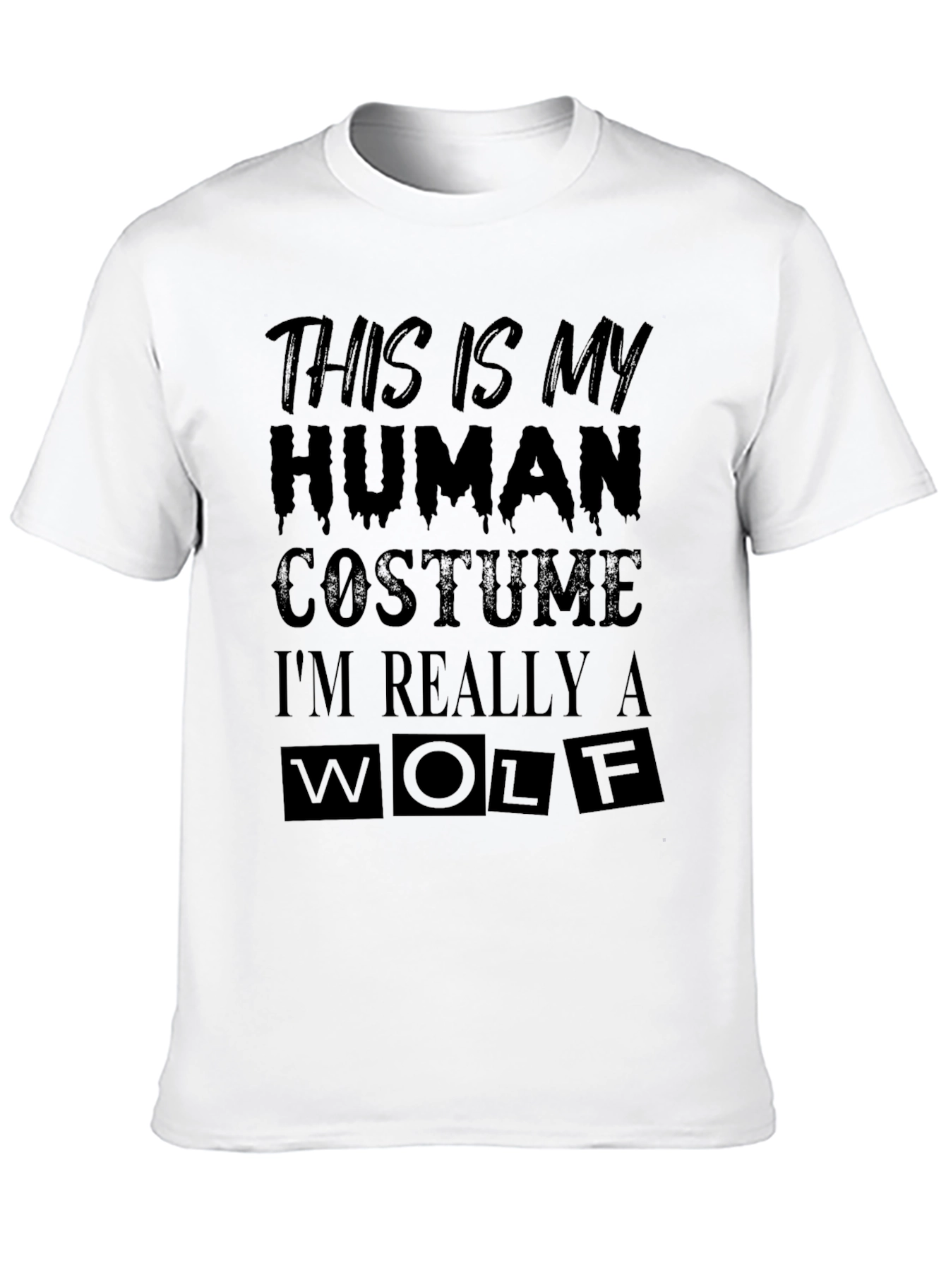 Funny Halloween Wolf Costume Graphic T-Shirt