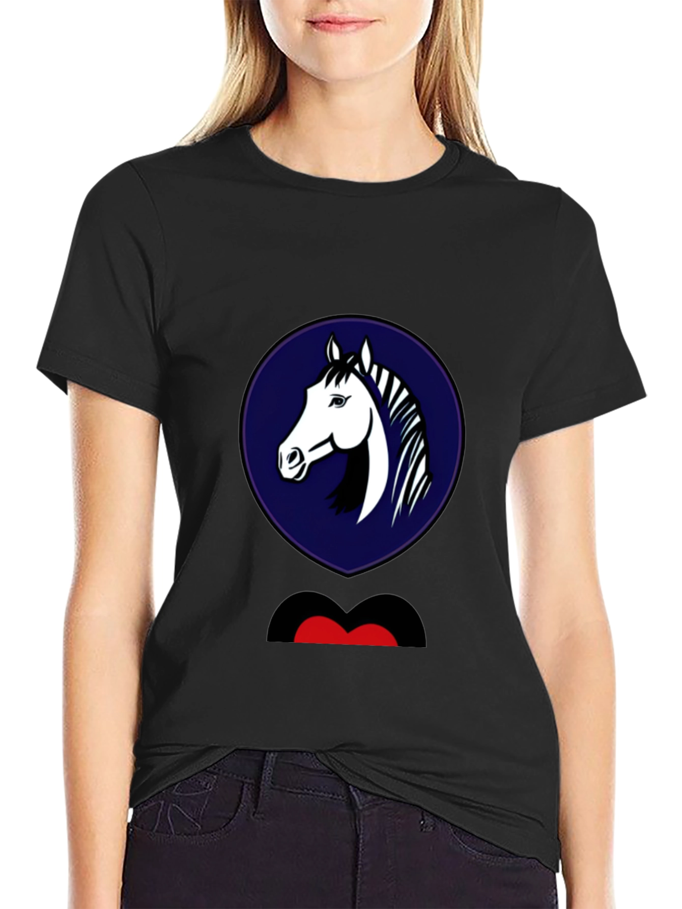 Horse Head Graphic Tee - Mens Black T-Shirt