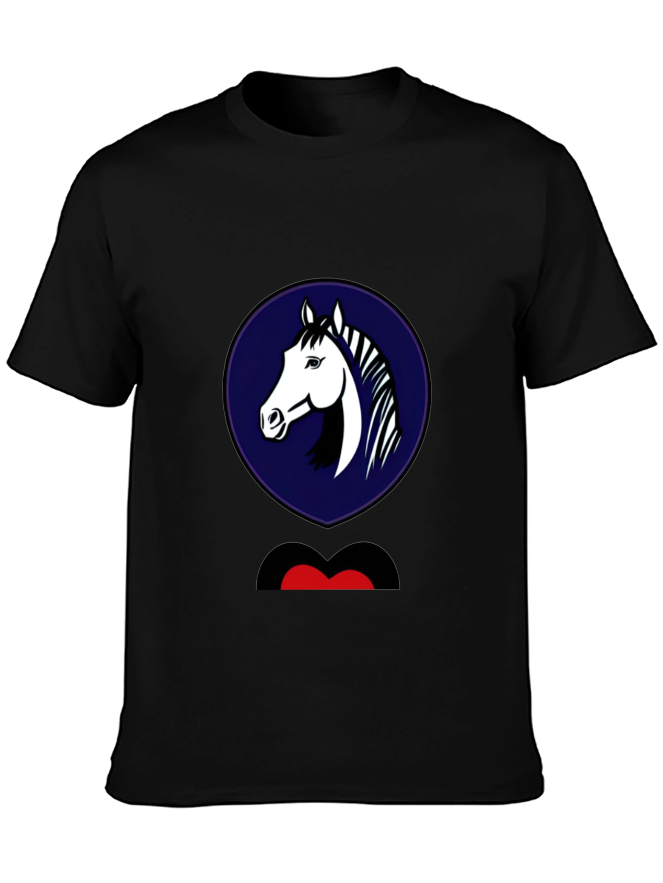 Horse Head Graphic Tee - Mens Black T-Shirt