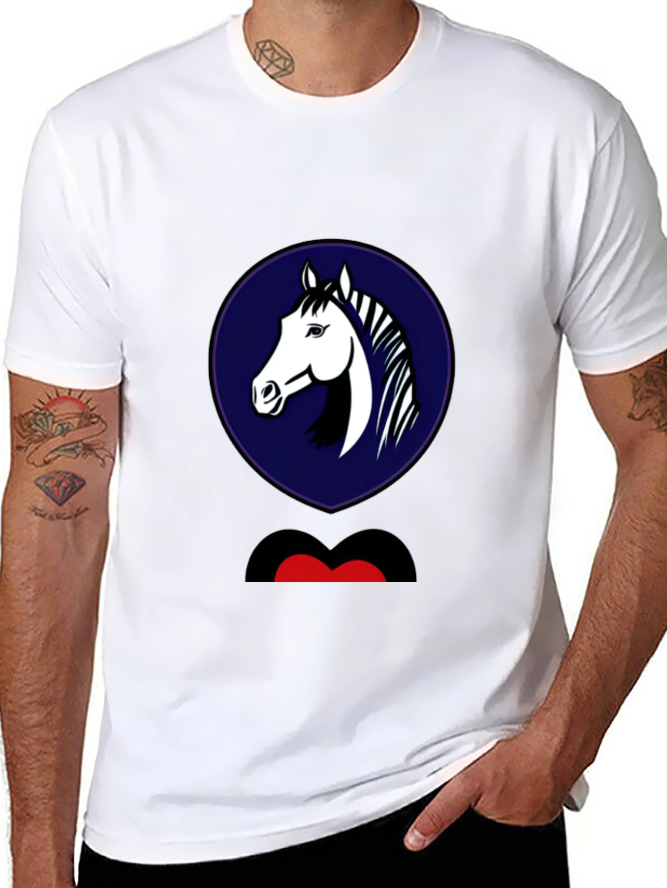 Horse Head Graphic Tee - Mens Black T-Shirt