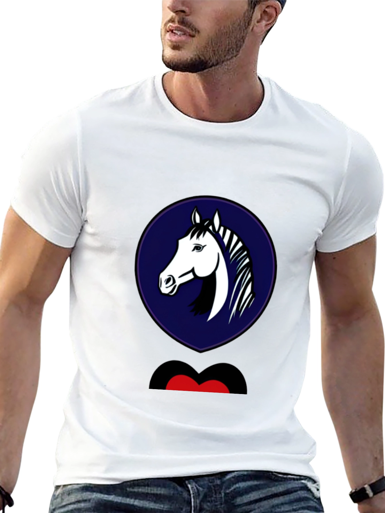 Horse Head Graphic Tee - Mens Black T-Shirt