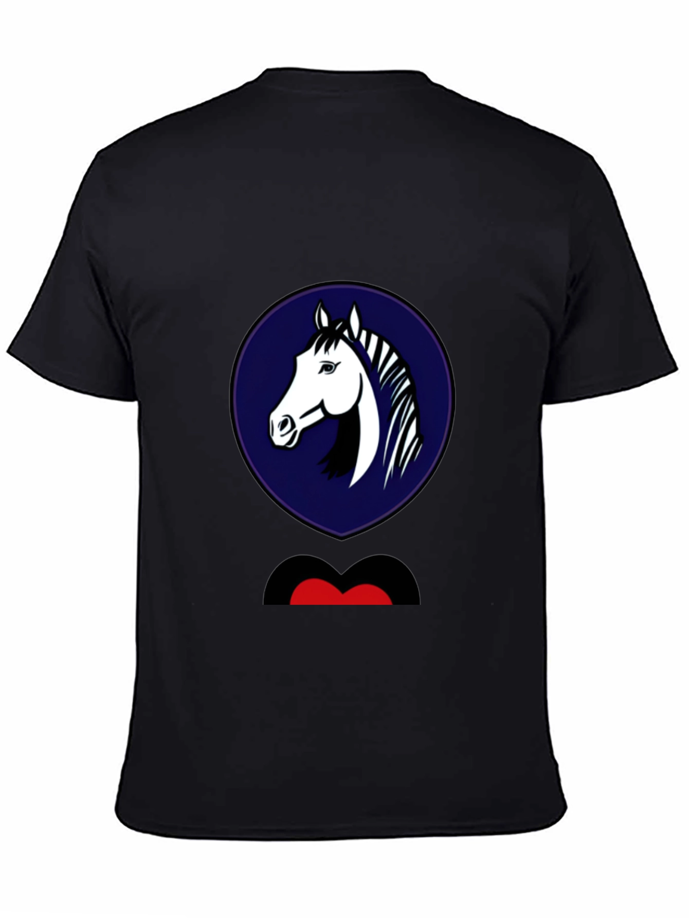 Horse Head Graphic Tee - Mens Black T-Shirt