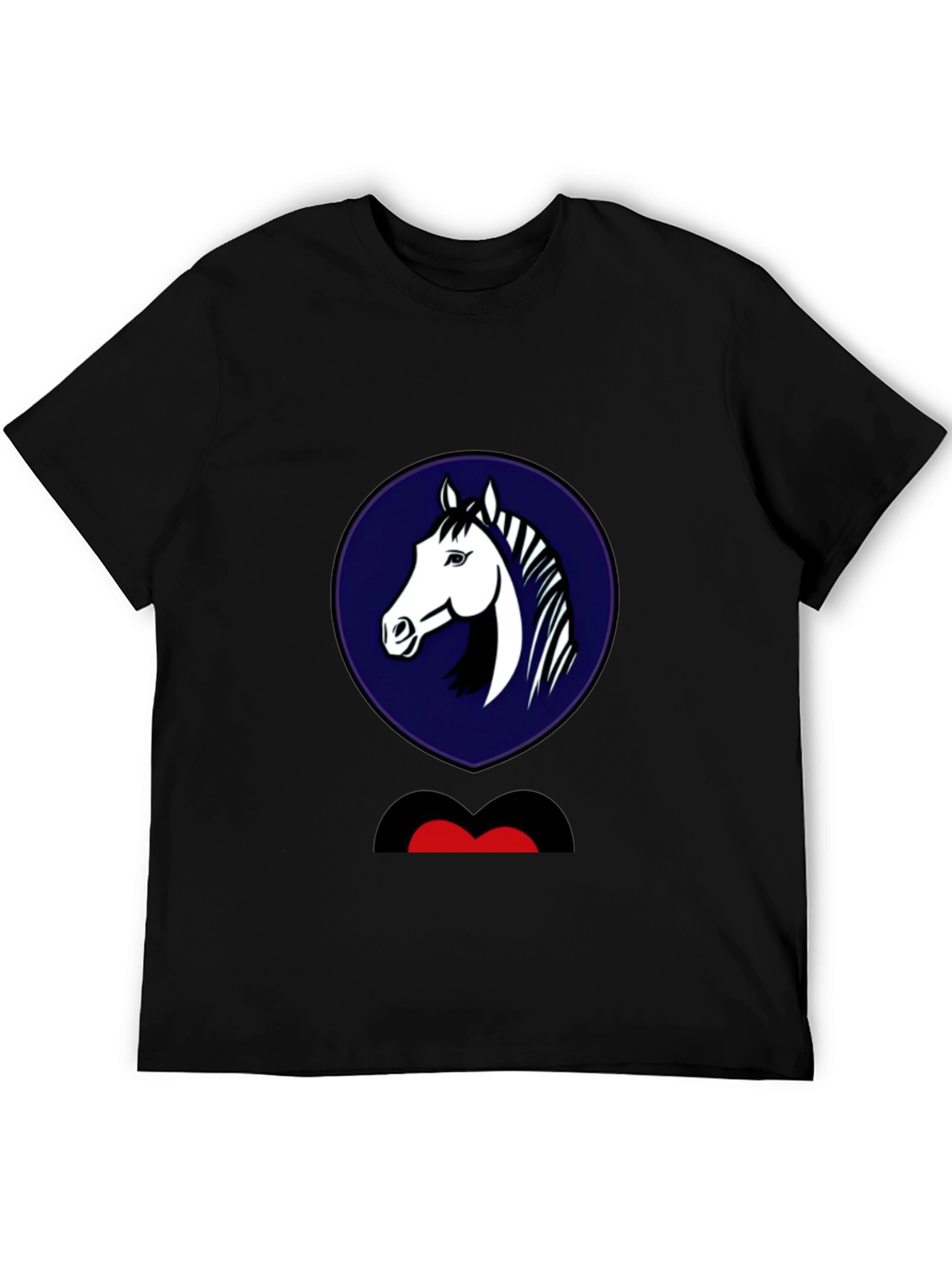 Horse Head Graphic Tee - Mens Black T-Shirt