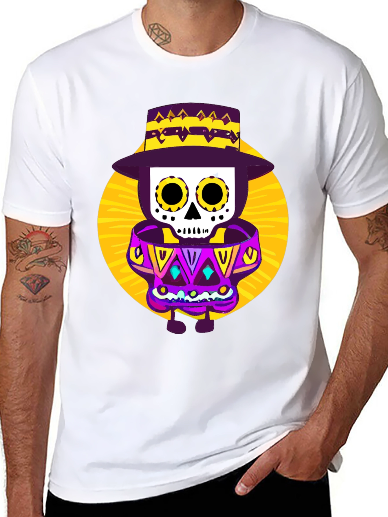 Day of the Dead T-Shirt - Sugar Skull Design