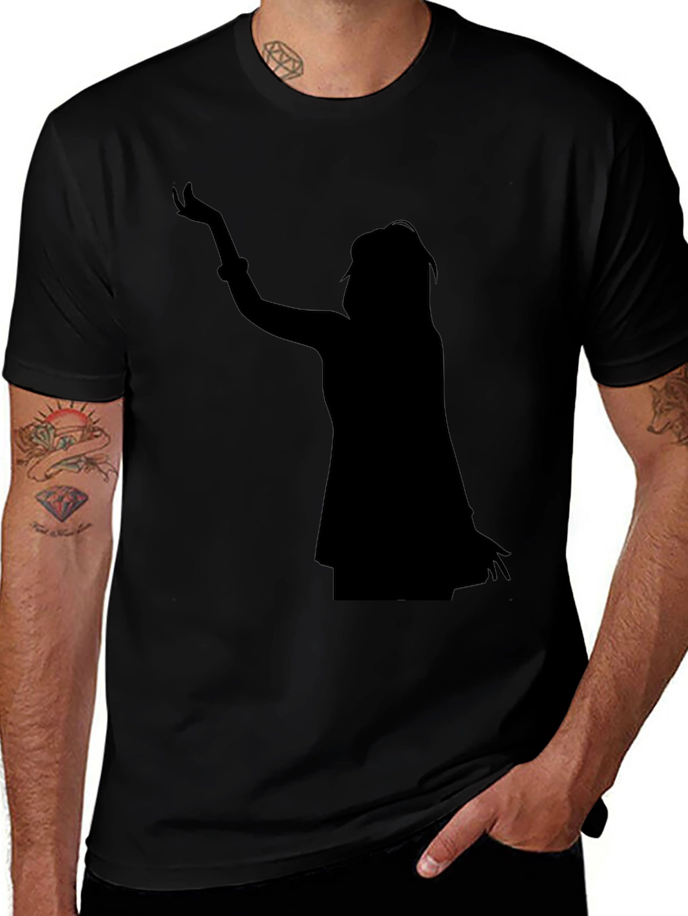 Silhouette Dancer Graphic Black T-Shirt