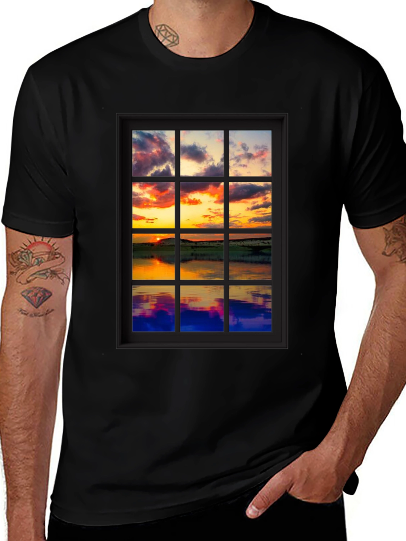 Sunset Window Graphic Tee - Unique Design