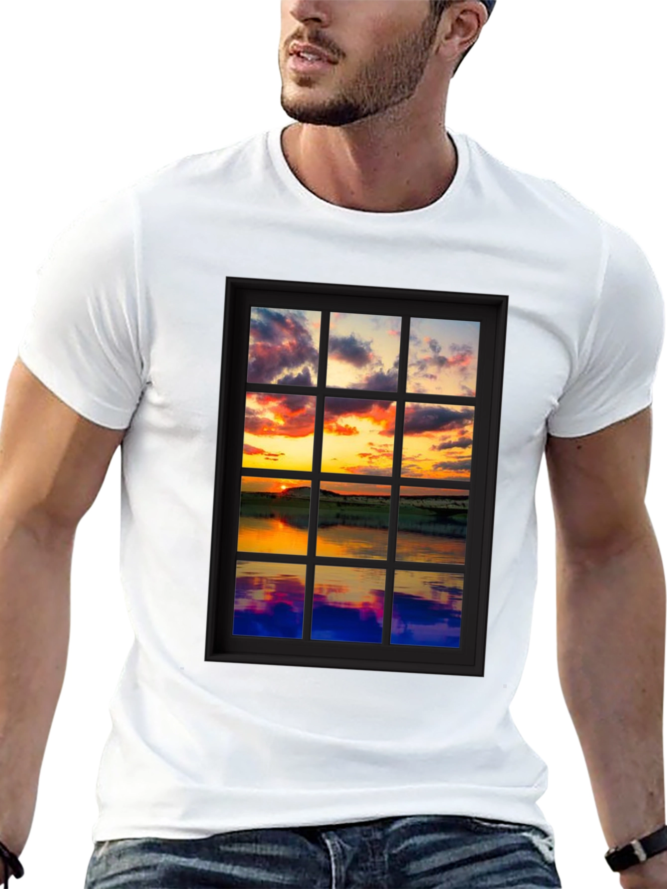 Sunset Window Graphic Tee - Unique Design