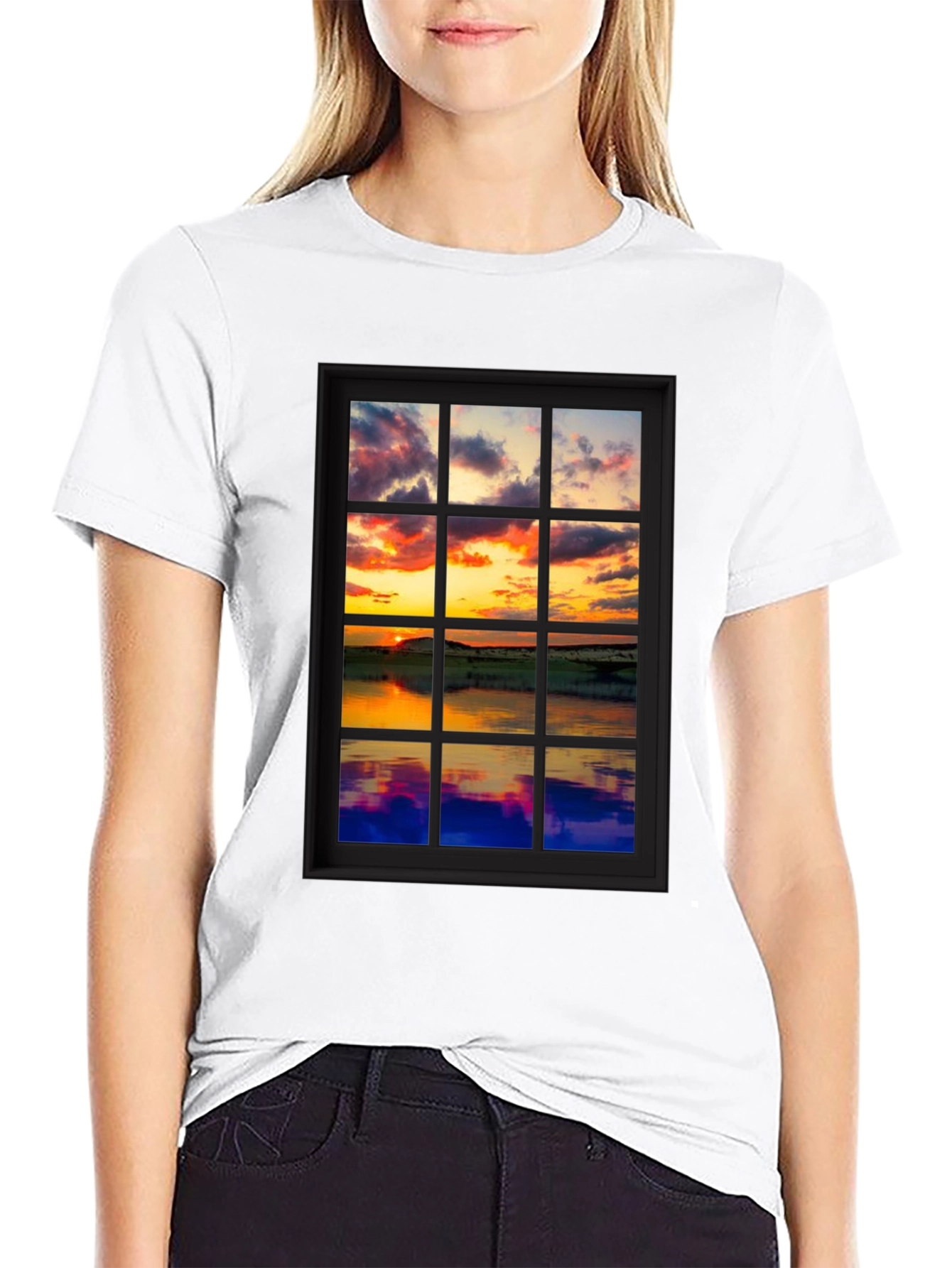 Sunset Window Graphic Tee - Unique Design