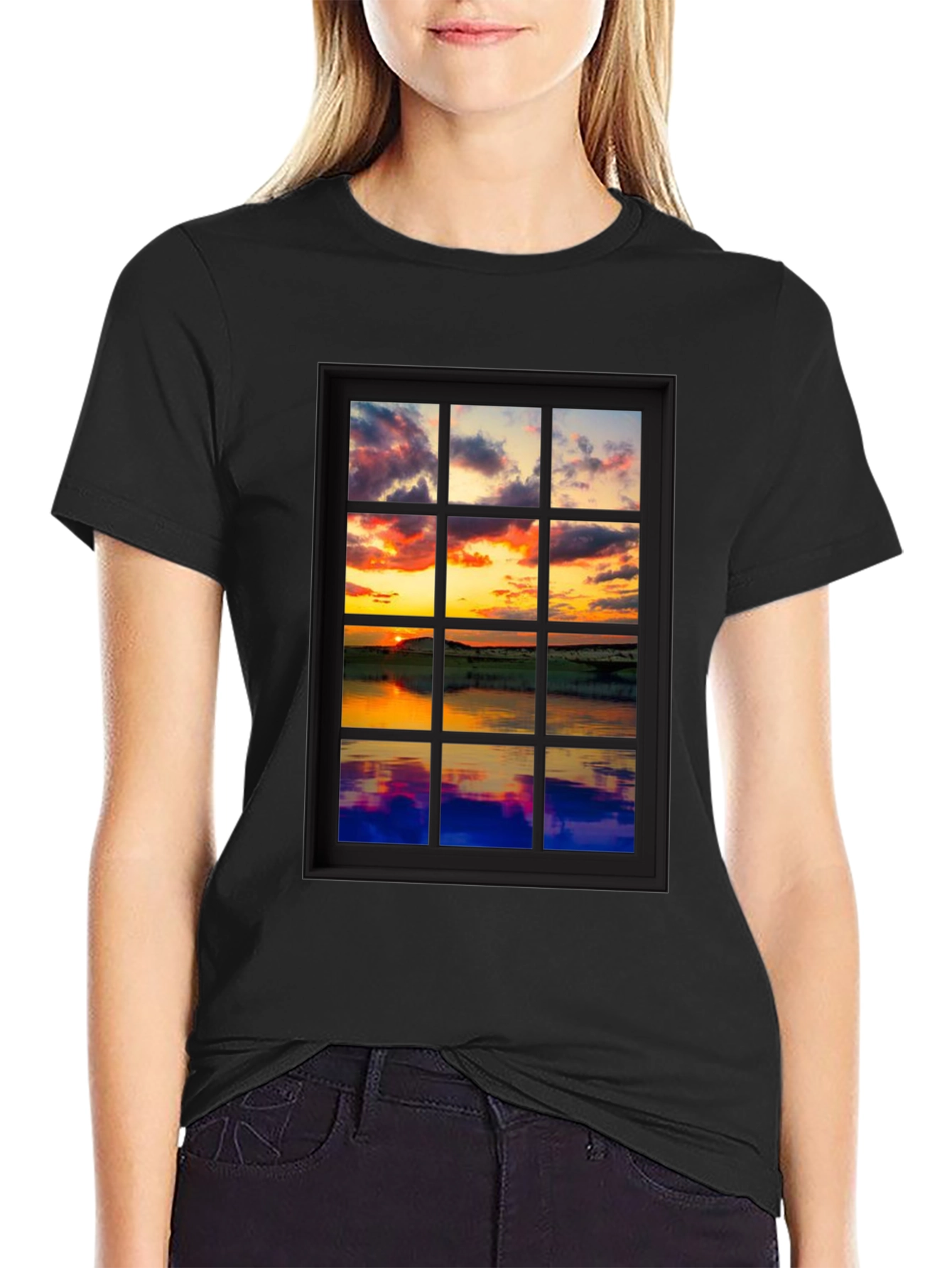 Sunset Window Graphic Tee - Unique Design