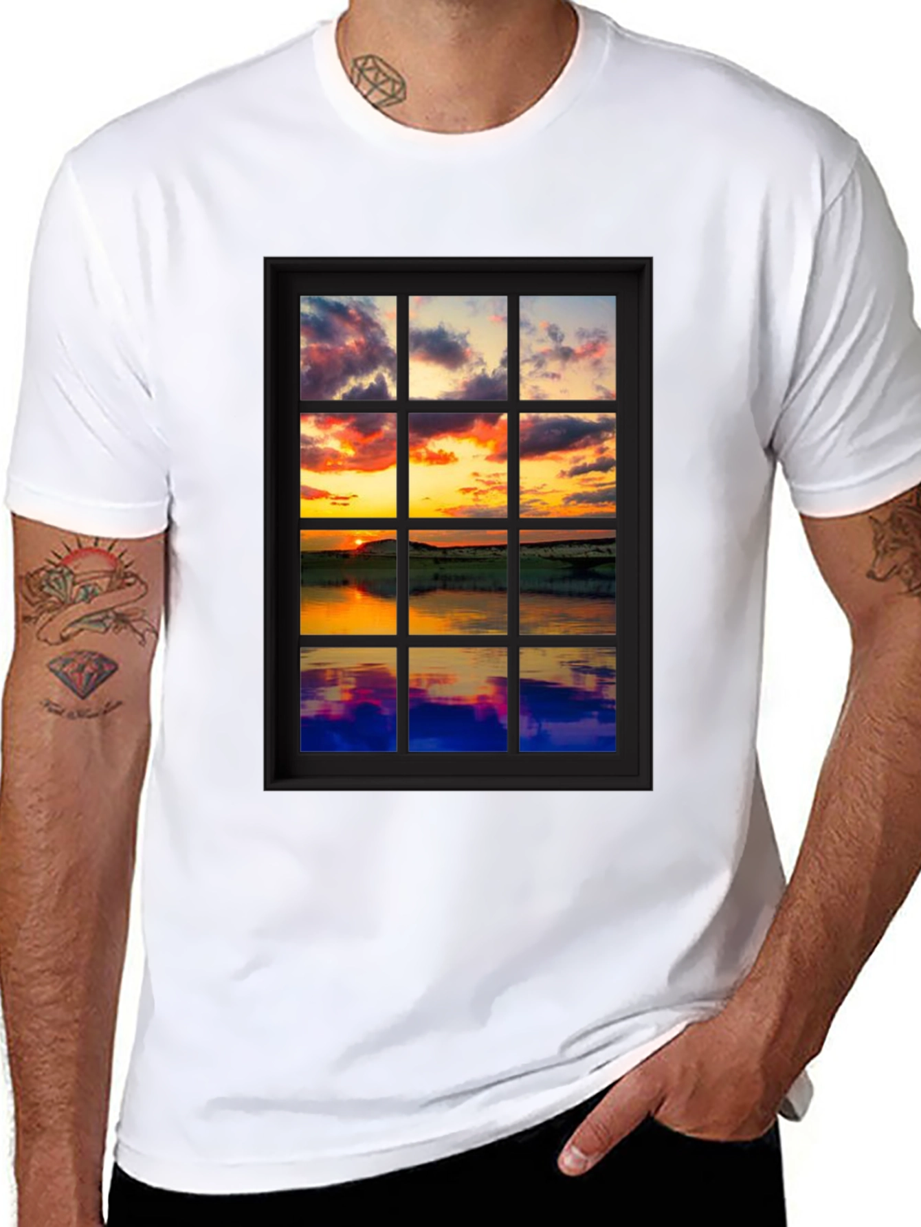 Sunset Window Graphic Tee - Unique Design