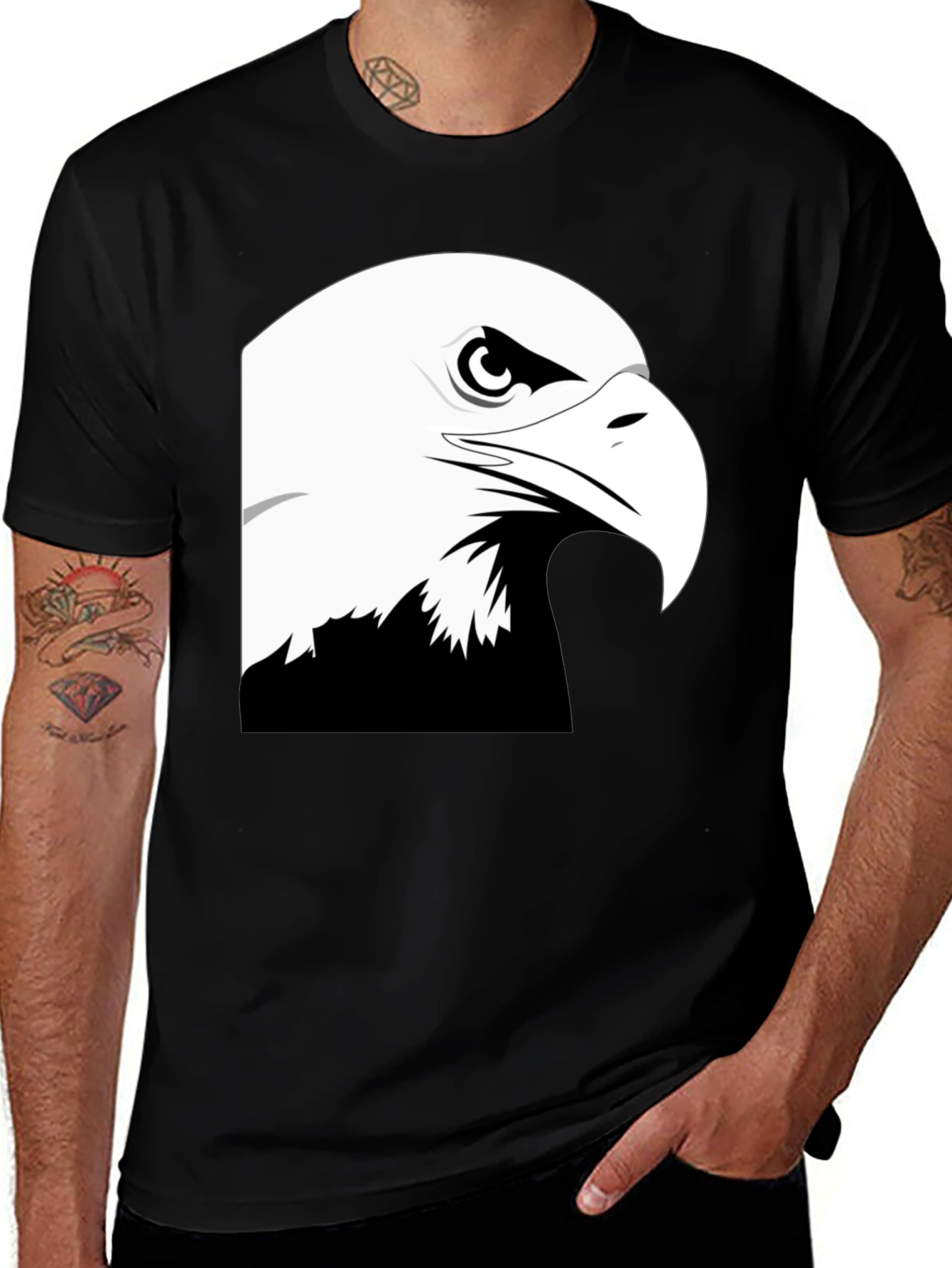 Eagle Graphic Black T-Shirt - Patriotic Style