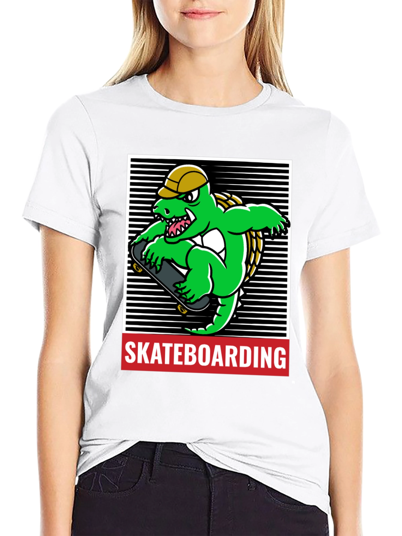 Skateboarding Alligator Graphic Tee