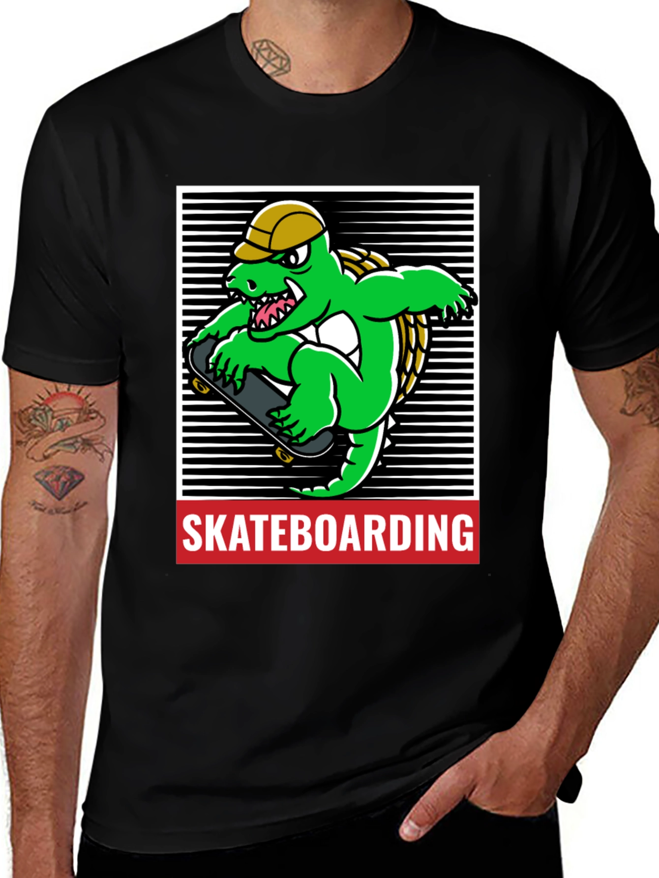 Skateboarding Alligator Graphic Tee