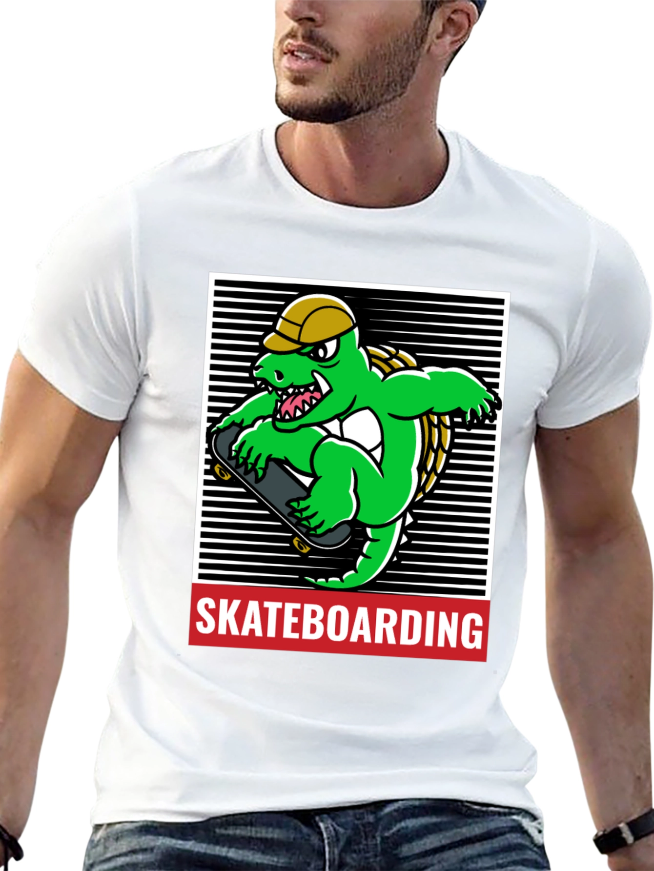 Skateboarding Alligator Graphic Tee