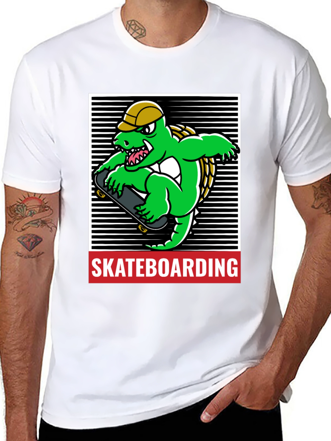 Skateboarding Alligator Graphic Tee