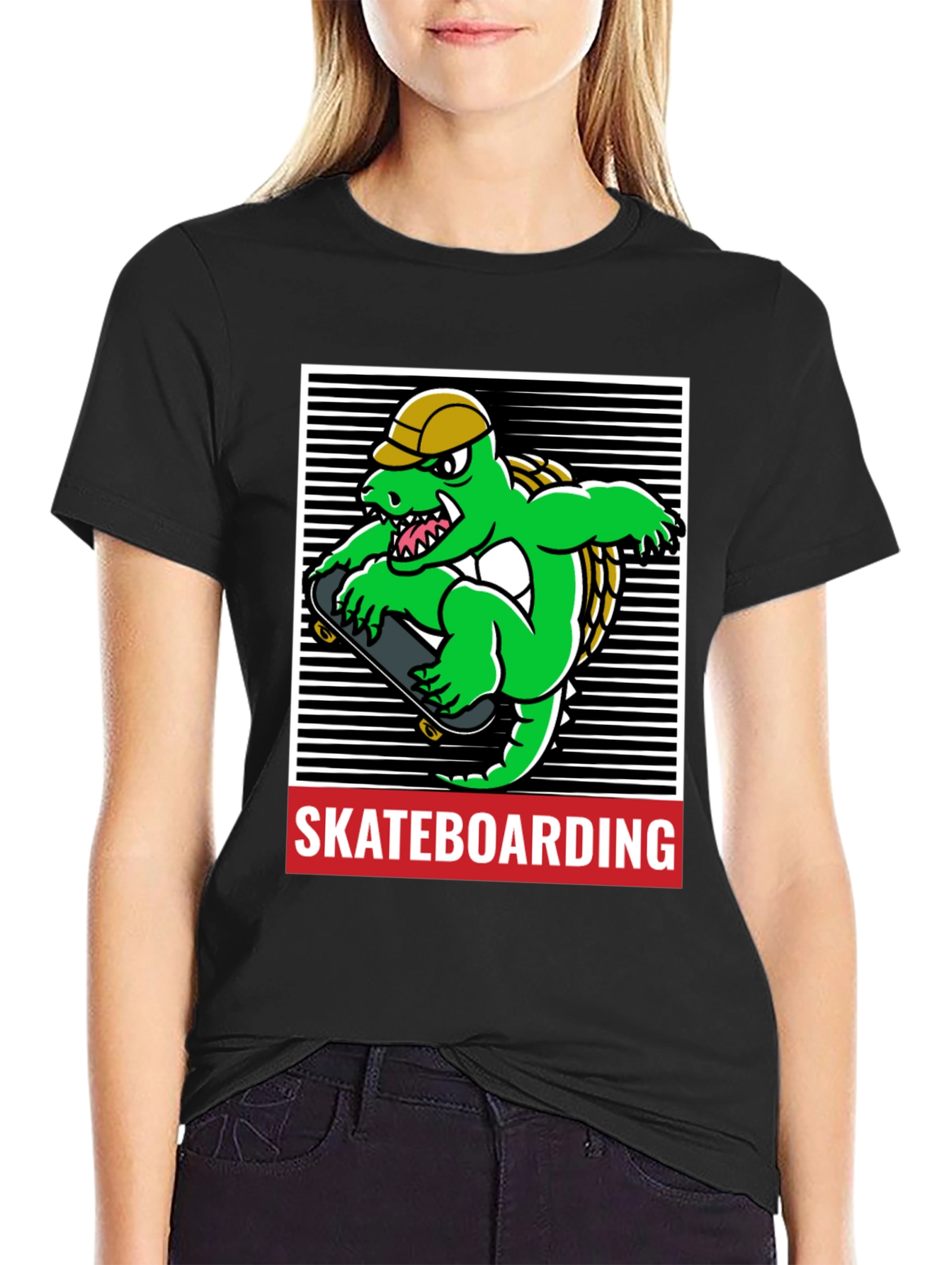 Skateboarding Alligator Graphic Tee