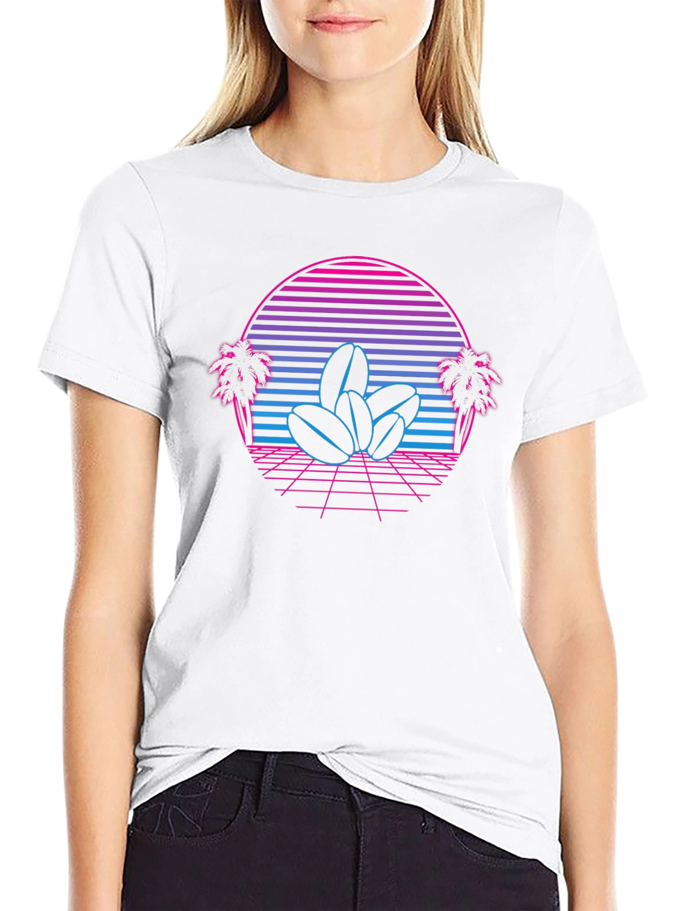 Retro Coffee Bean Sunset Graphic Tee