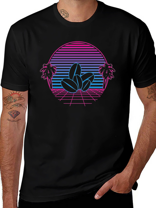 Retro Coffee Bean Sunset Graphic Tee
