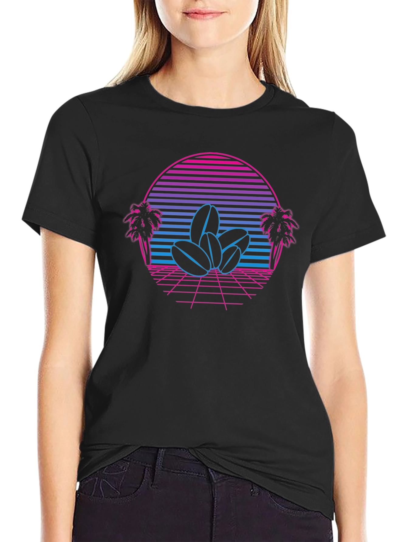 Retro Coffee Bean Sunset Graphic Tee