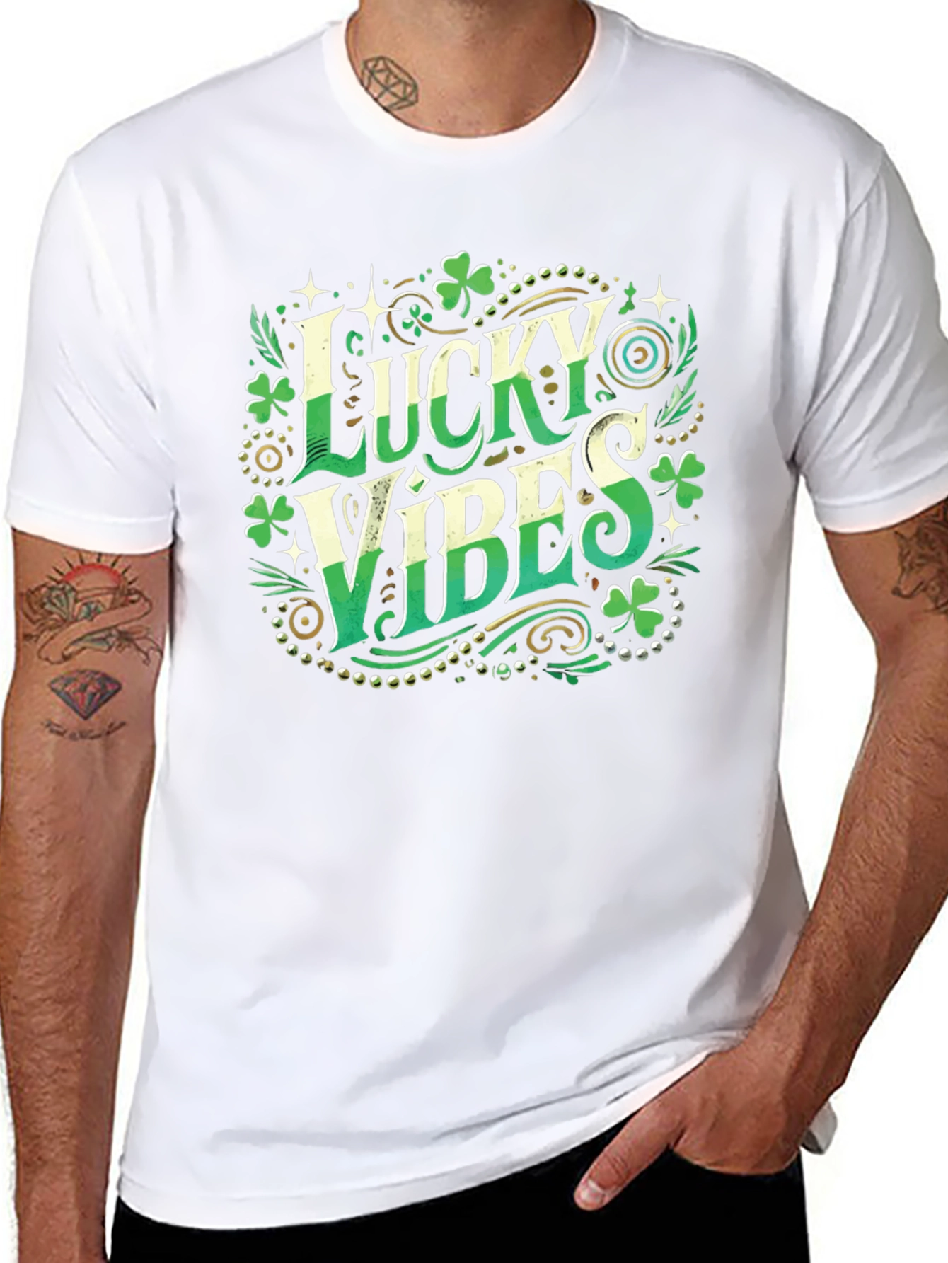 Lucky Vibes St. Patricks Day Graphic Tee