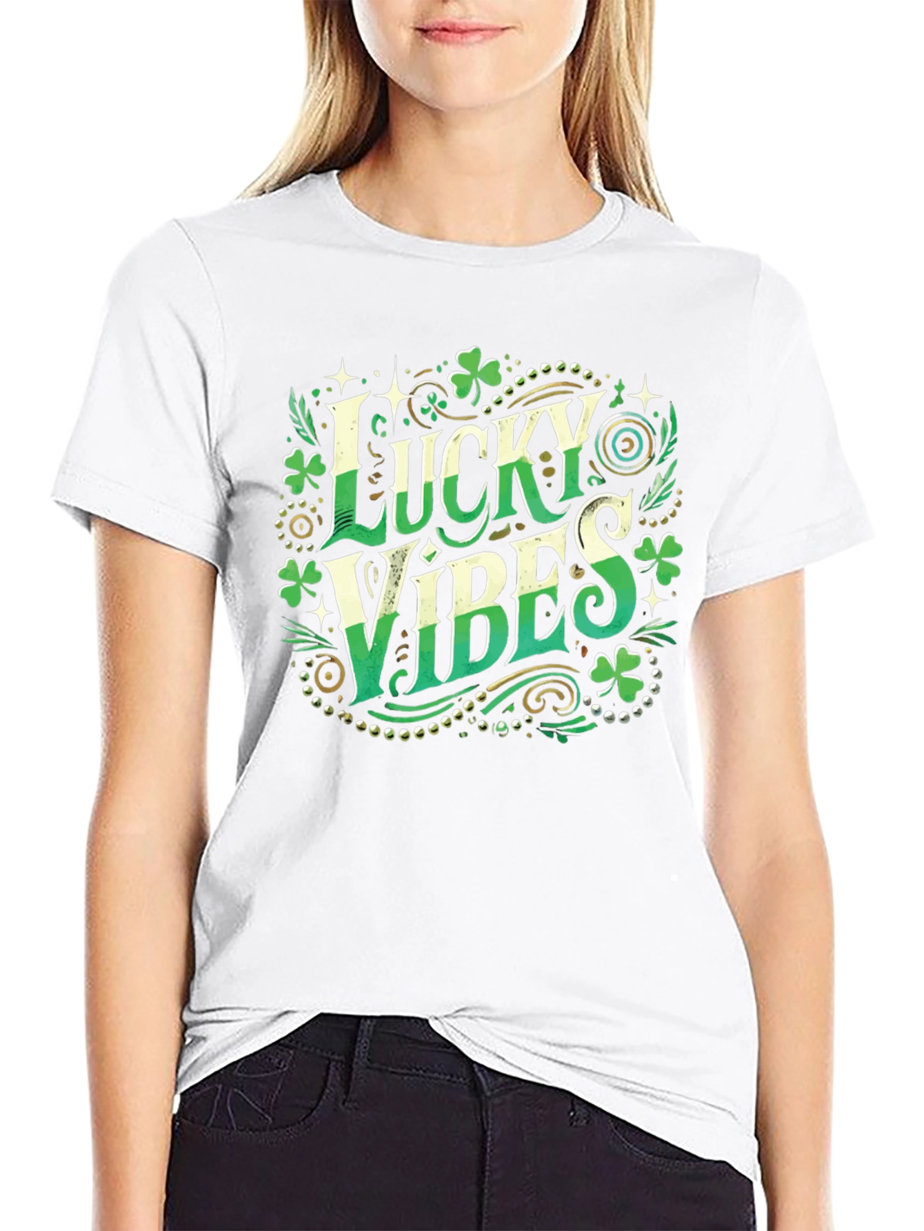 Lucky Vibes St. Patricks Day Graphic Tee