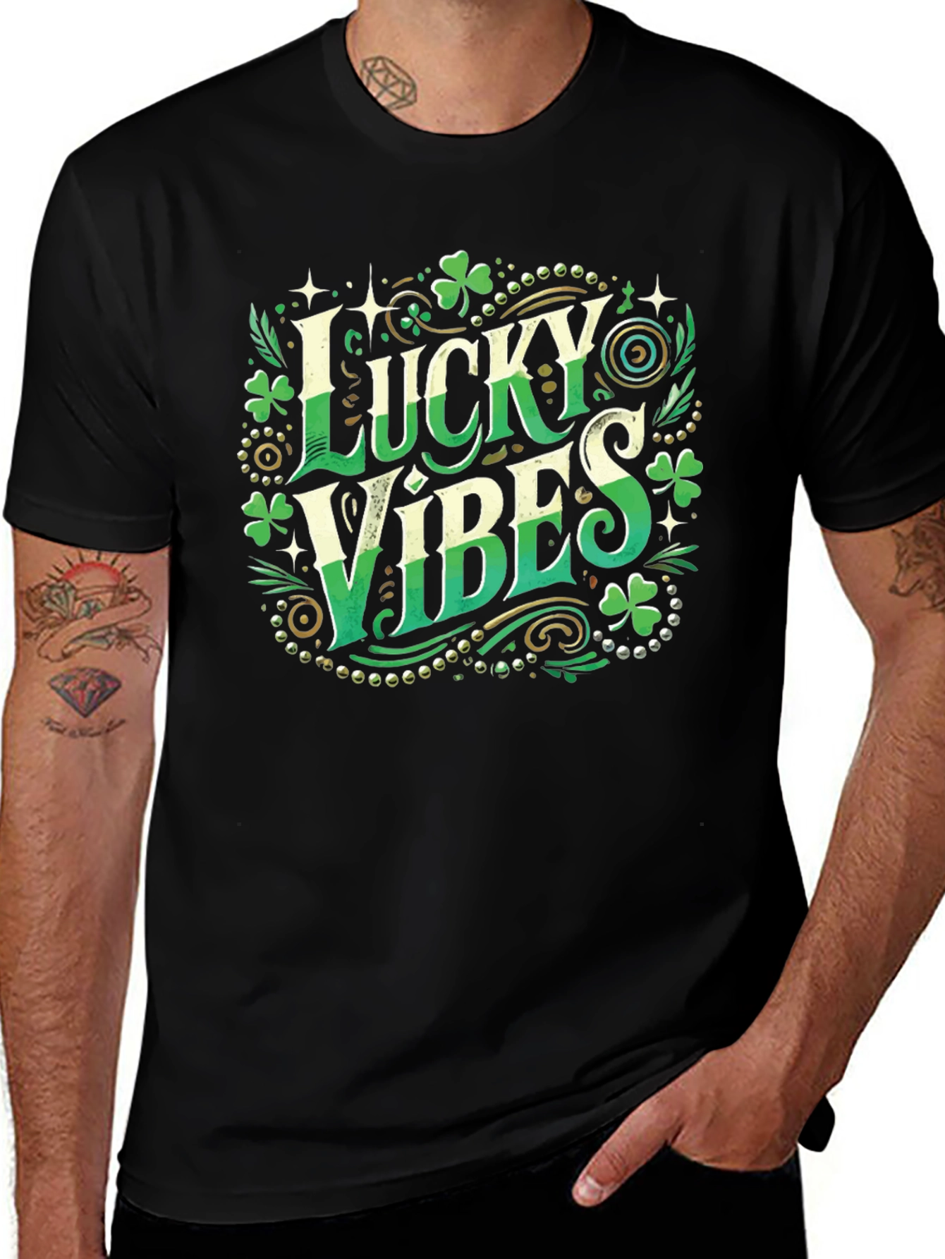 Lucky Vibes St. Patricks Day Graphic Tee
