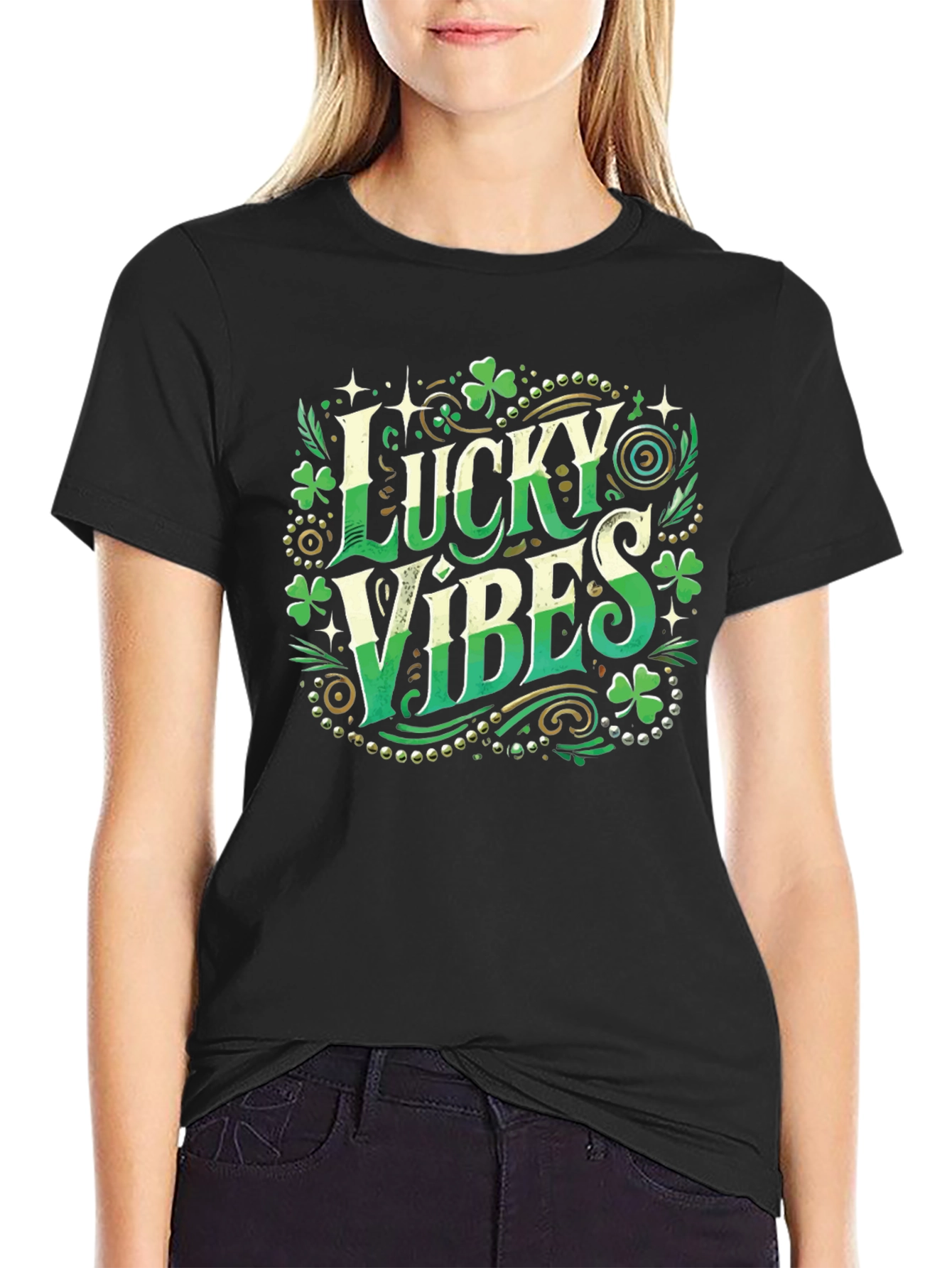 Lucky Vibes St. Patricks Day Graphic Tee