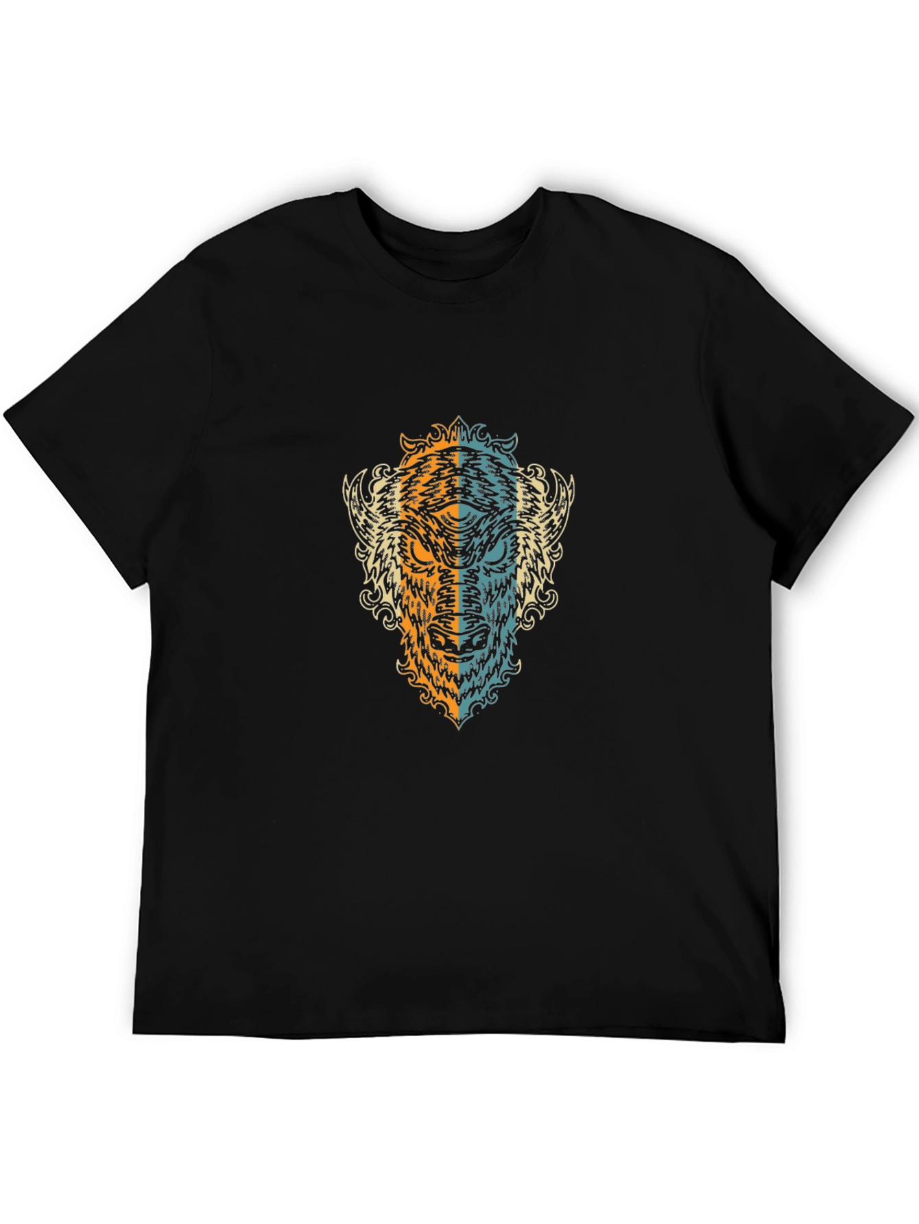 Cool Graphic Tee - Bison Head Design