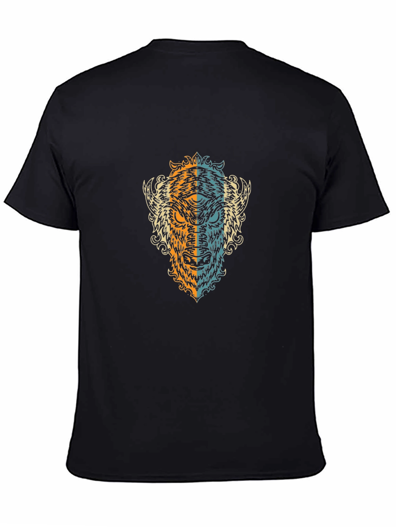 Cool Graphic Tee - Bison Head Design